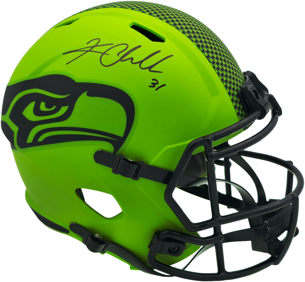 Kam Chancellor Autographed Seattle Seahawks Rave Green Full Size Speed Replica Helmet Beckett BAS Witness