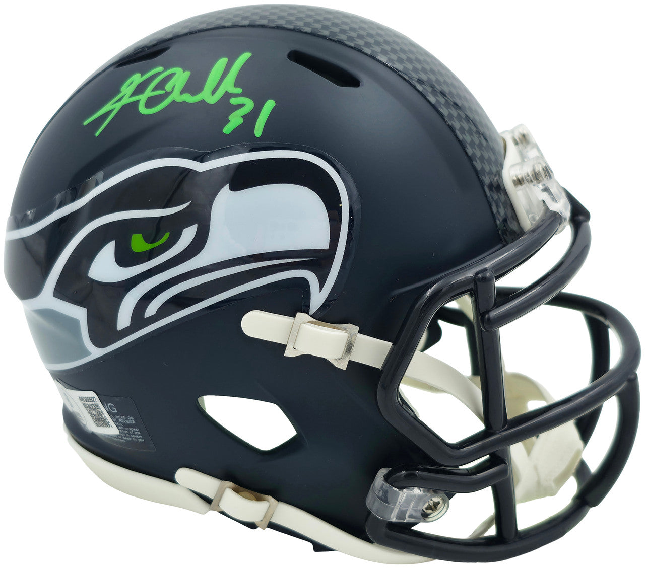 Kam Chancellor Autographed Seattle Seahawks Blue Speed Mini Helmet Beckett BAS Witness