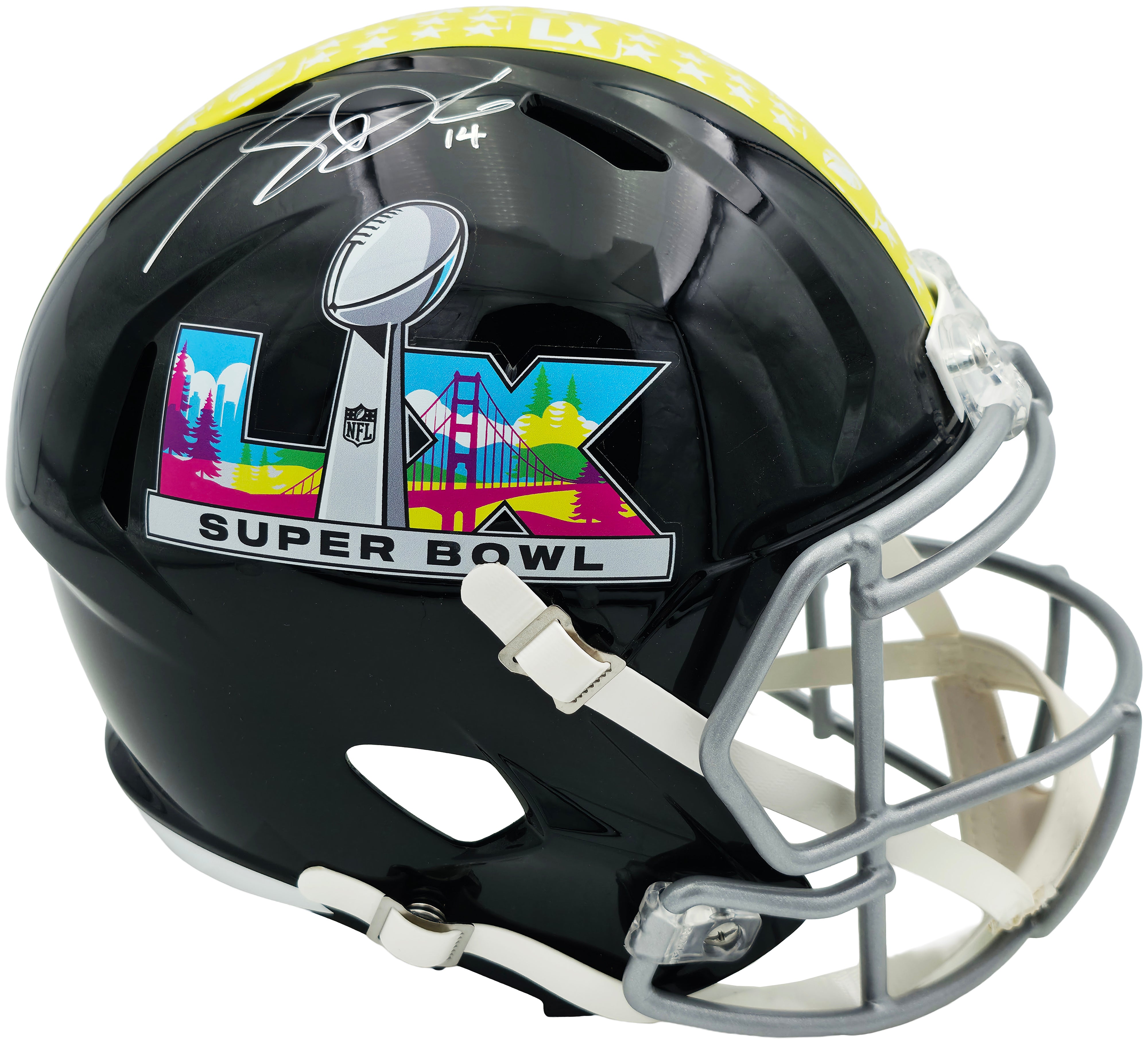 Sam Darnold Signed Seattle Seahawks Black Super Bowl LX Logo Speed Replica Full Size Helmet – Beckett BAS Witness
