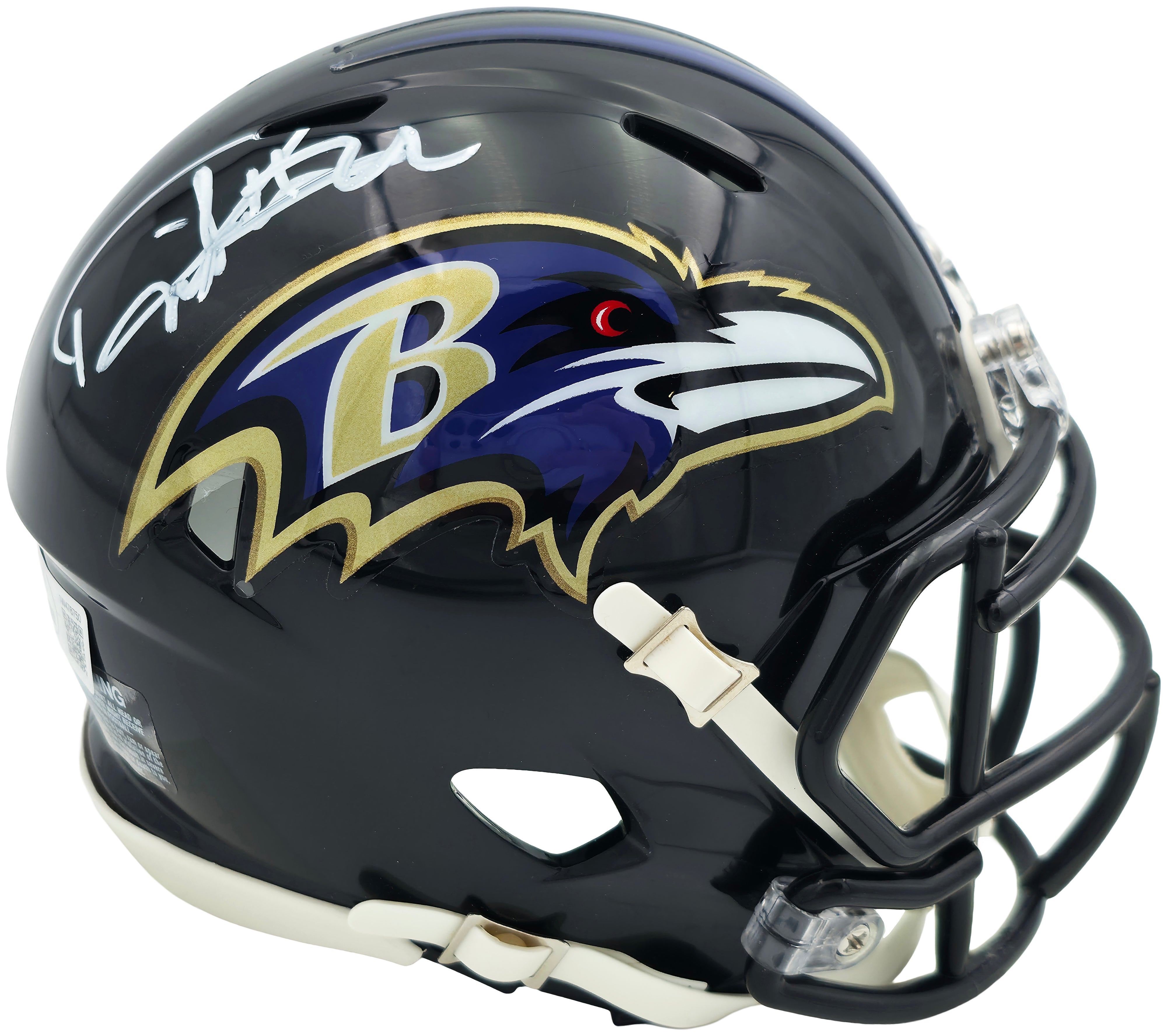 Derrick Henry Signed Baltimore Ravens Black Speed Mini Helmet BAS Witness Authenticated