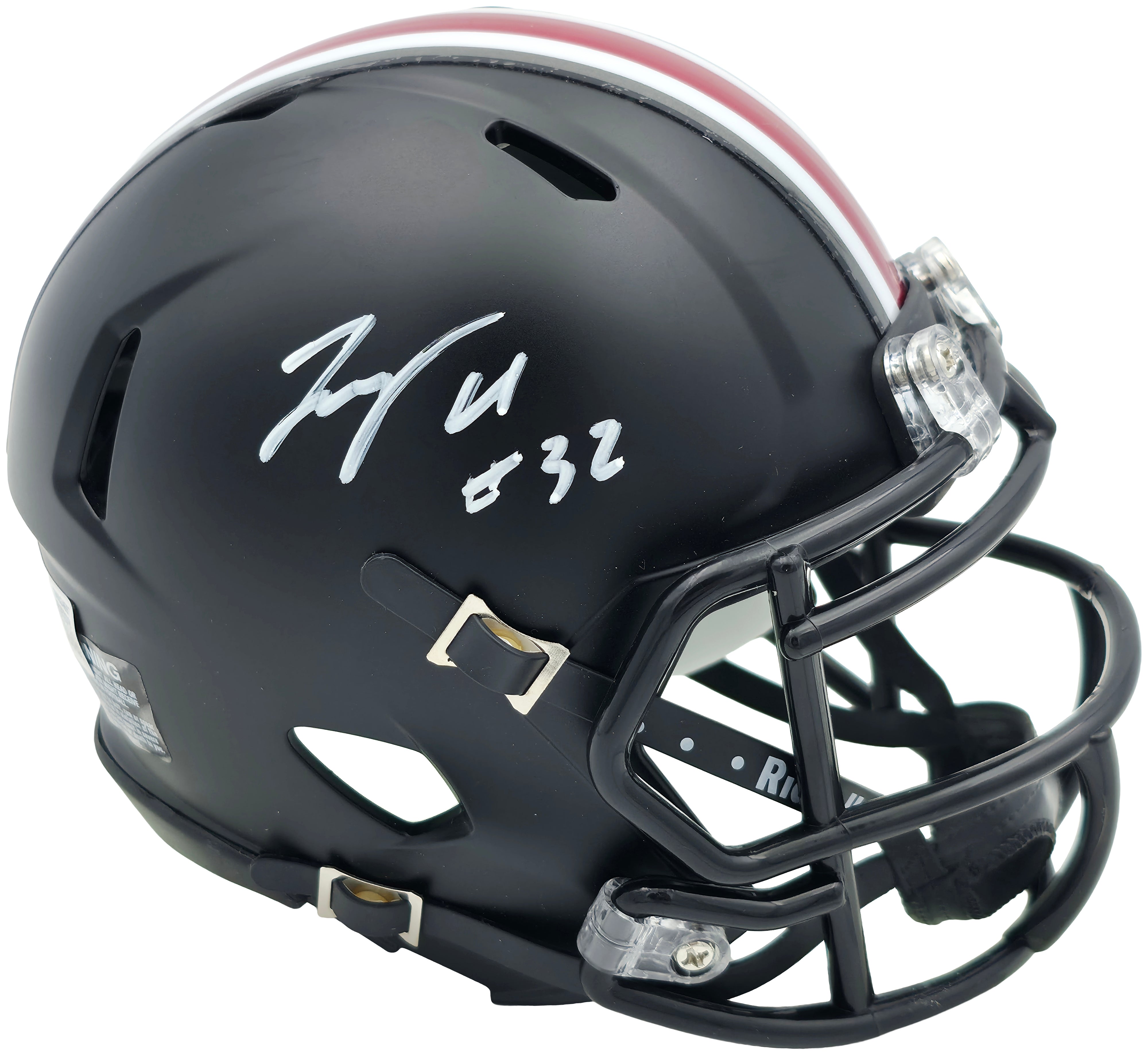 TreVeyon Henderson Signed Ohio State Black Mini Helmet BAS Witness Authenticated