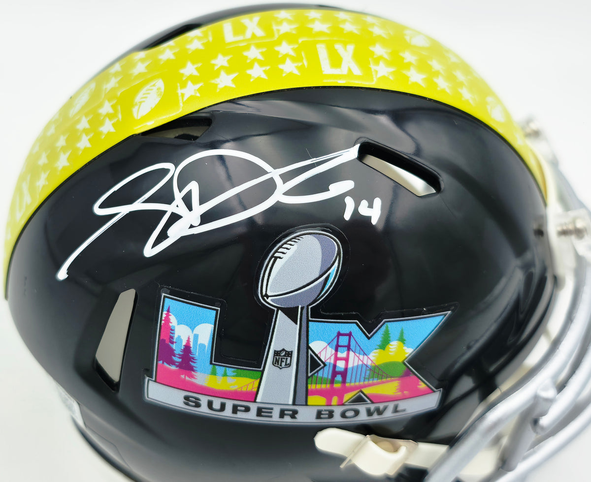 Logo Speed Mini Sam Darnold Autographed Seattle Seahawks Black SB LX Logo Speed Mini ...