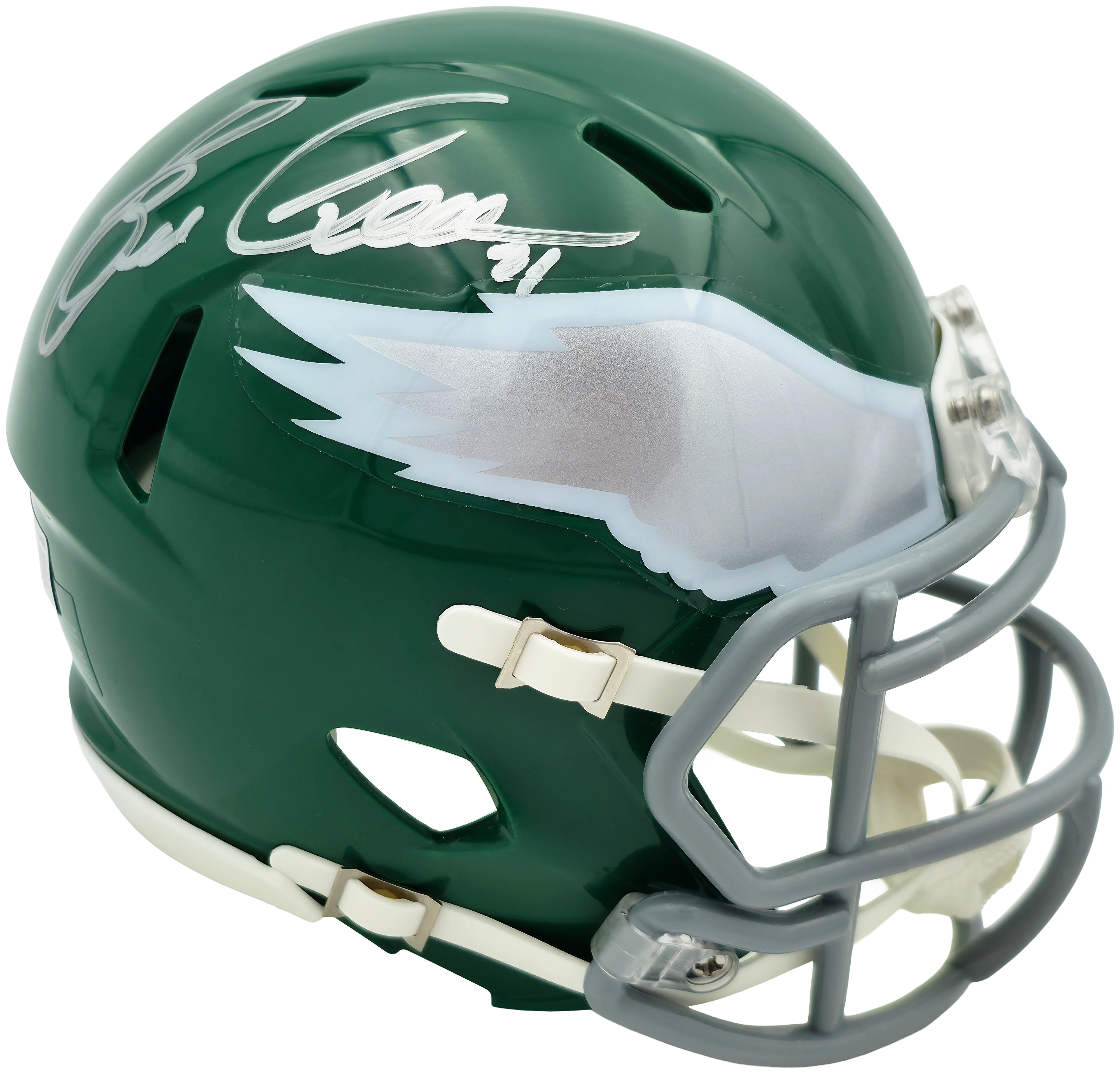Eric Allen Autographed Philadelphia Eagles Kelly Green 1974-95 Throwback Speed Mini Helmet Beckett BAS QR