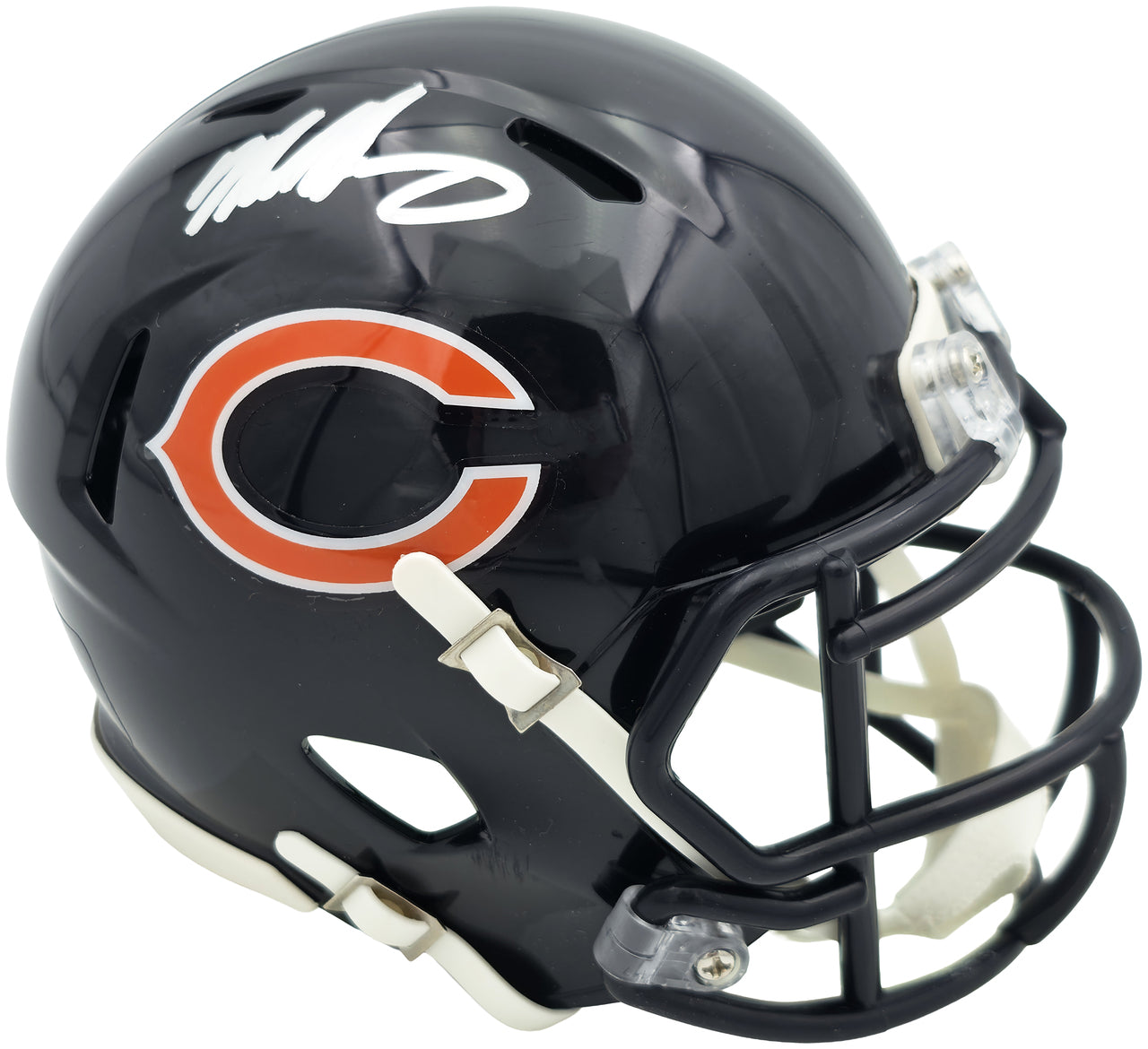 Mike Singletary Autographed Chicago Bears Blue Speed Mini Helmet Beckett BAS Witness