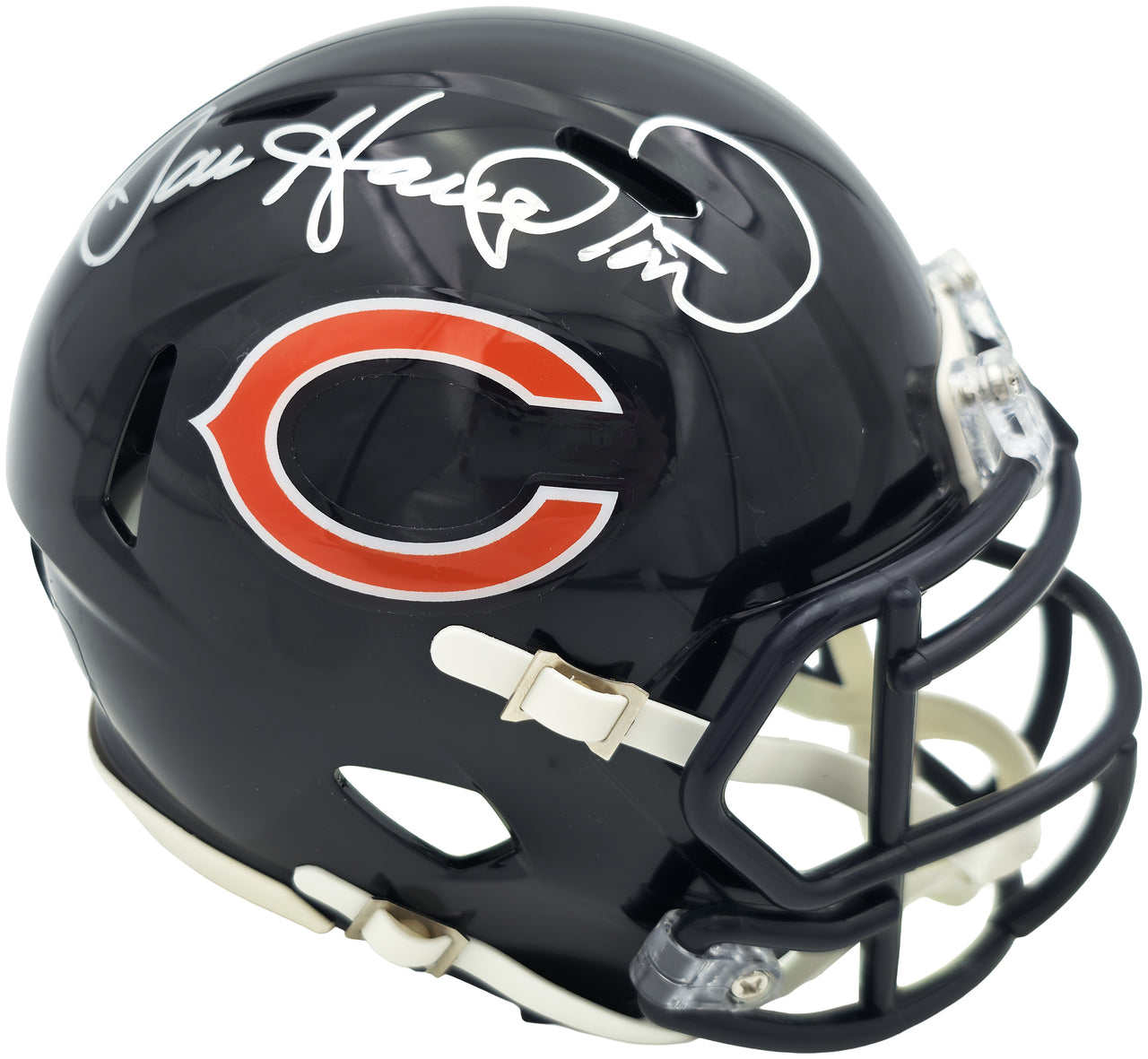 Dan Hampton Autographed Chicago Bears Blue Speed Mini Helmet Beckett BAS Witness