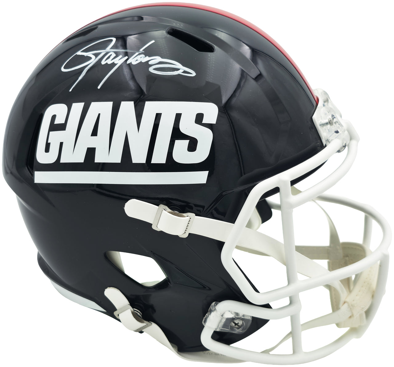 Lawrence Taylor Signed Giants 1980-99 Throwback Replica Helmet BAS Witness Authenticated