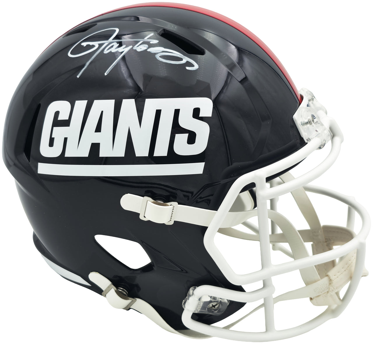Lawrence Taylor Signed Giants 1981-99 Throwback Replica Helmet BAS Witness Authenticated