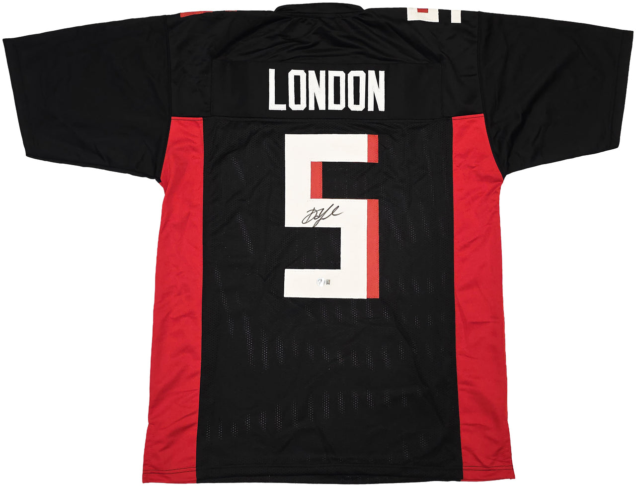 Drake London Signed Falcons Custom Black Jersey BAS Witness Authenticated