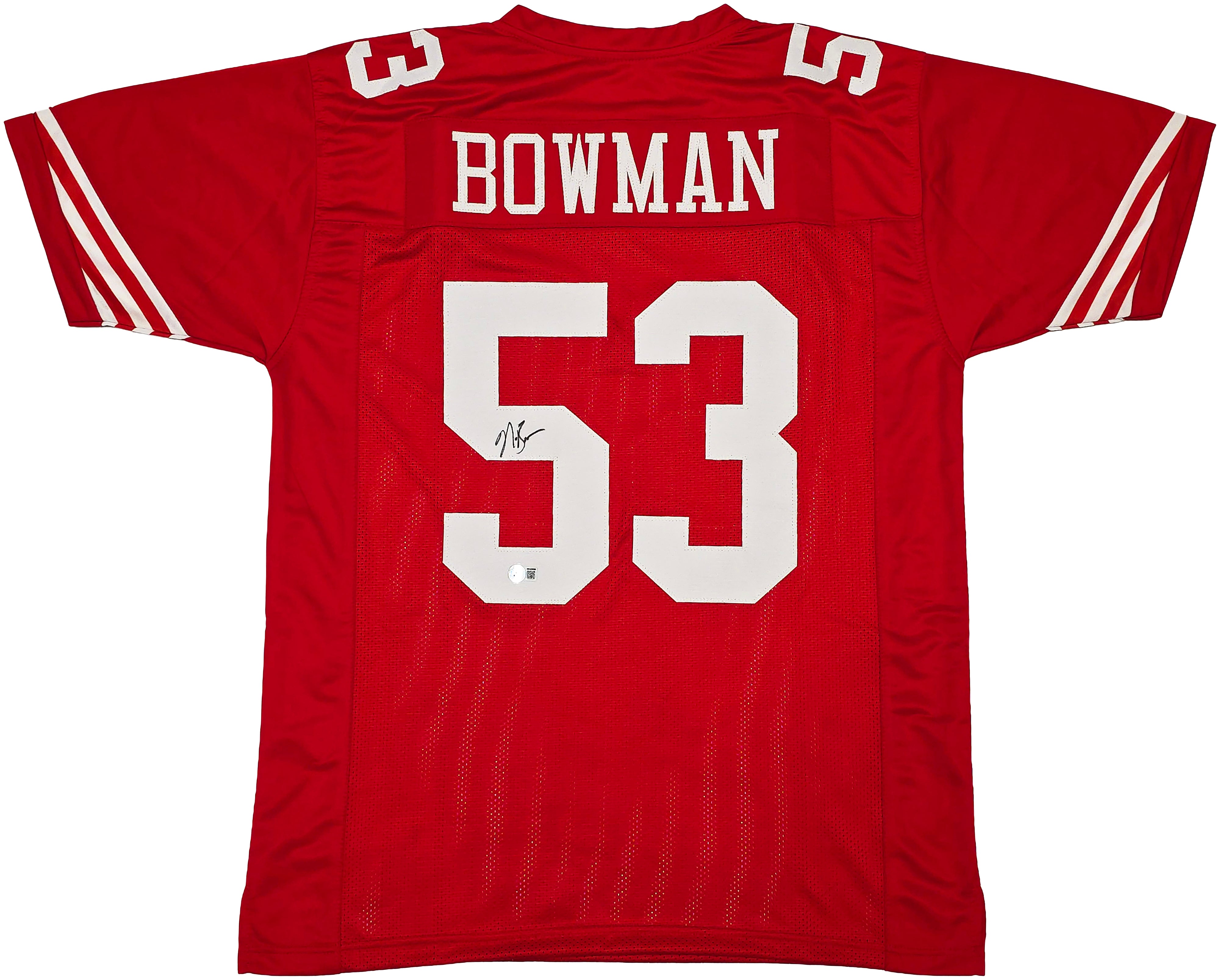 NaVorro Bowman Signed San Francisco 49ers Red Jersey BAS Witness Authenticated
