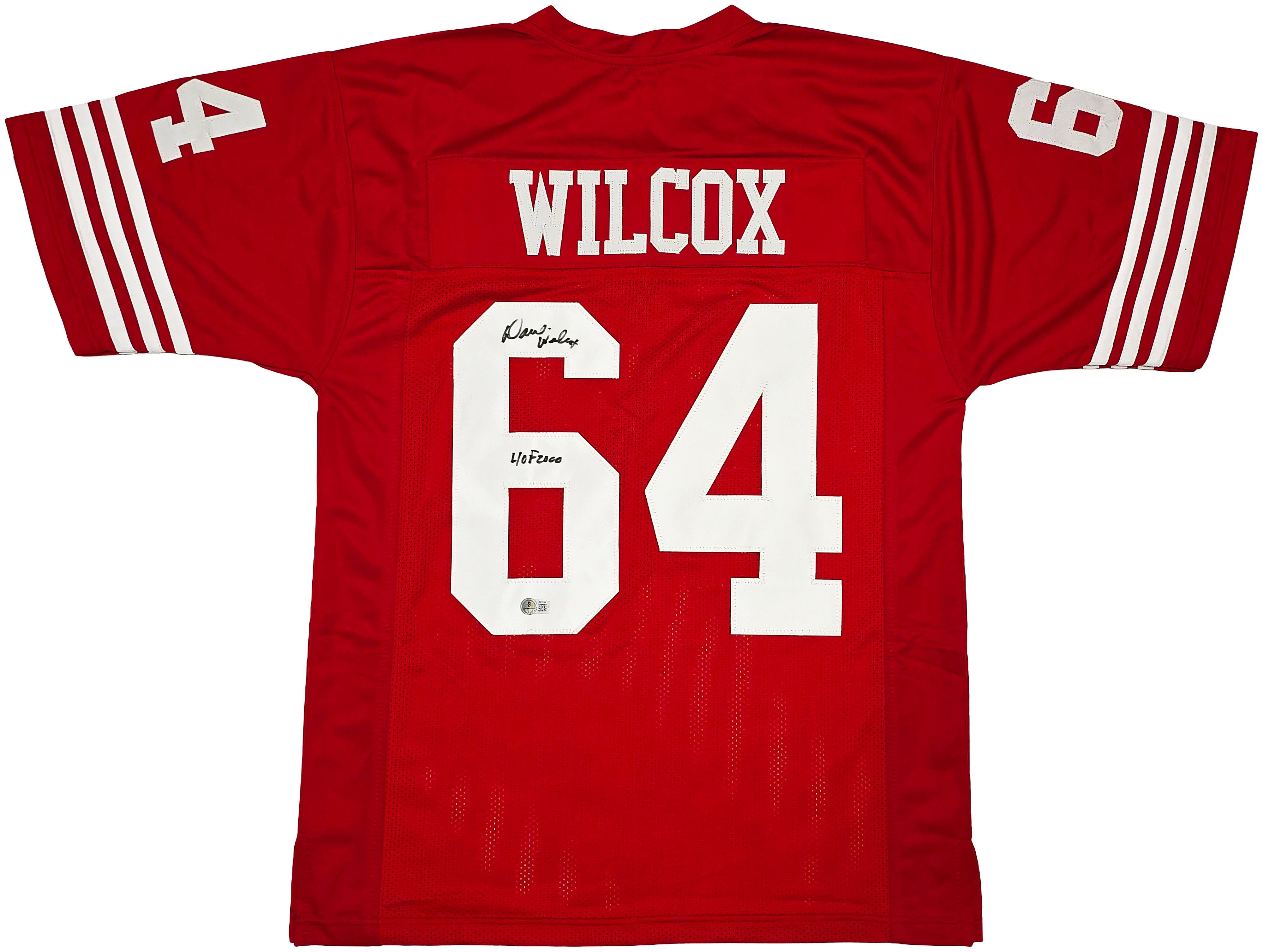 San Francisco 49ers Dave Wilcox Autographed Red Jersey "HOF 2000" Beckett BAS QR