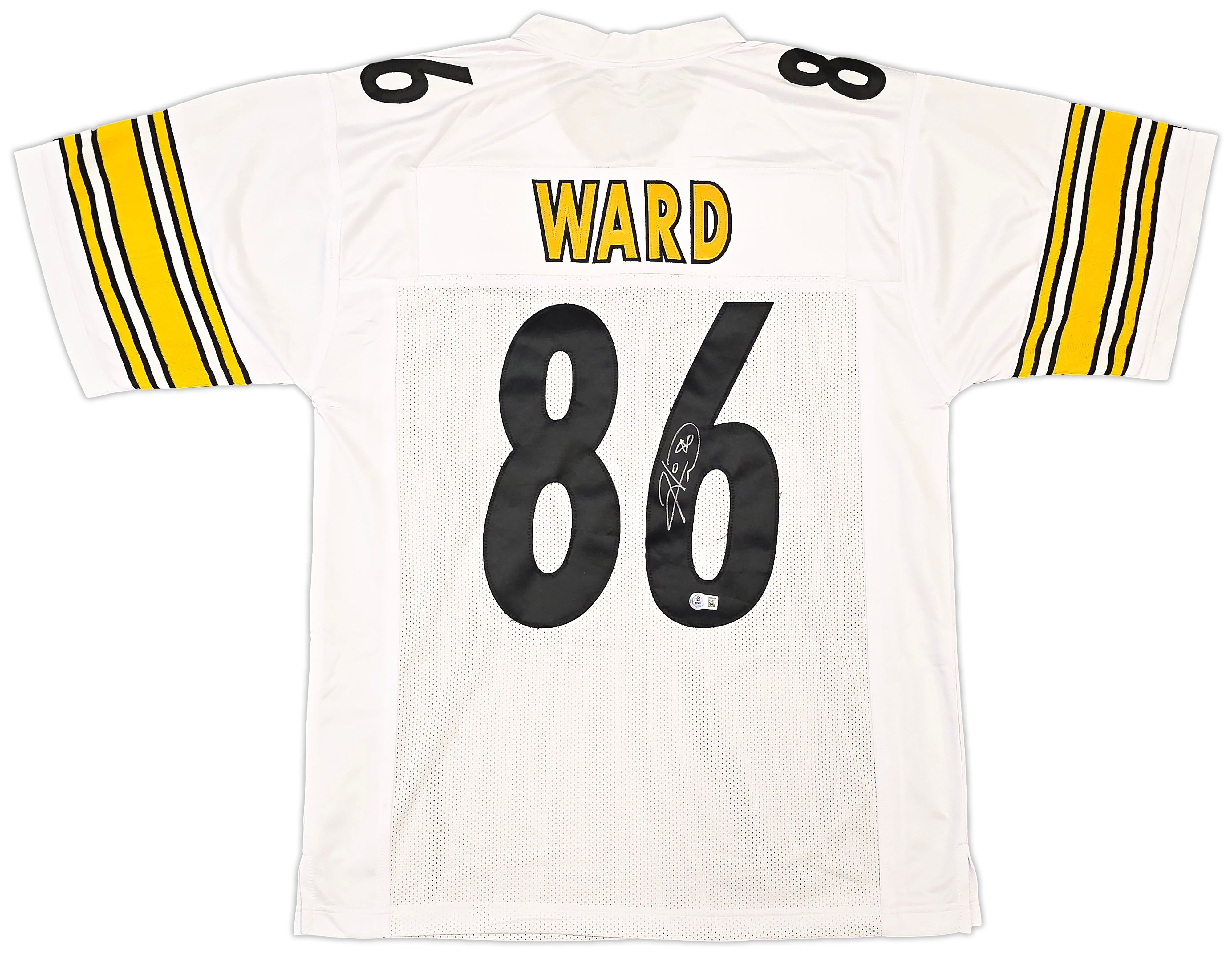 Pittsburgh Steelers Hines Ward Autographed White Jersey Beckett BAS Witness