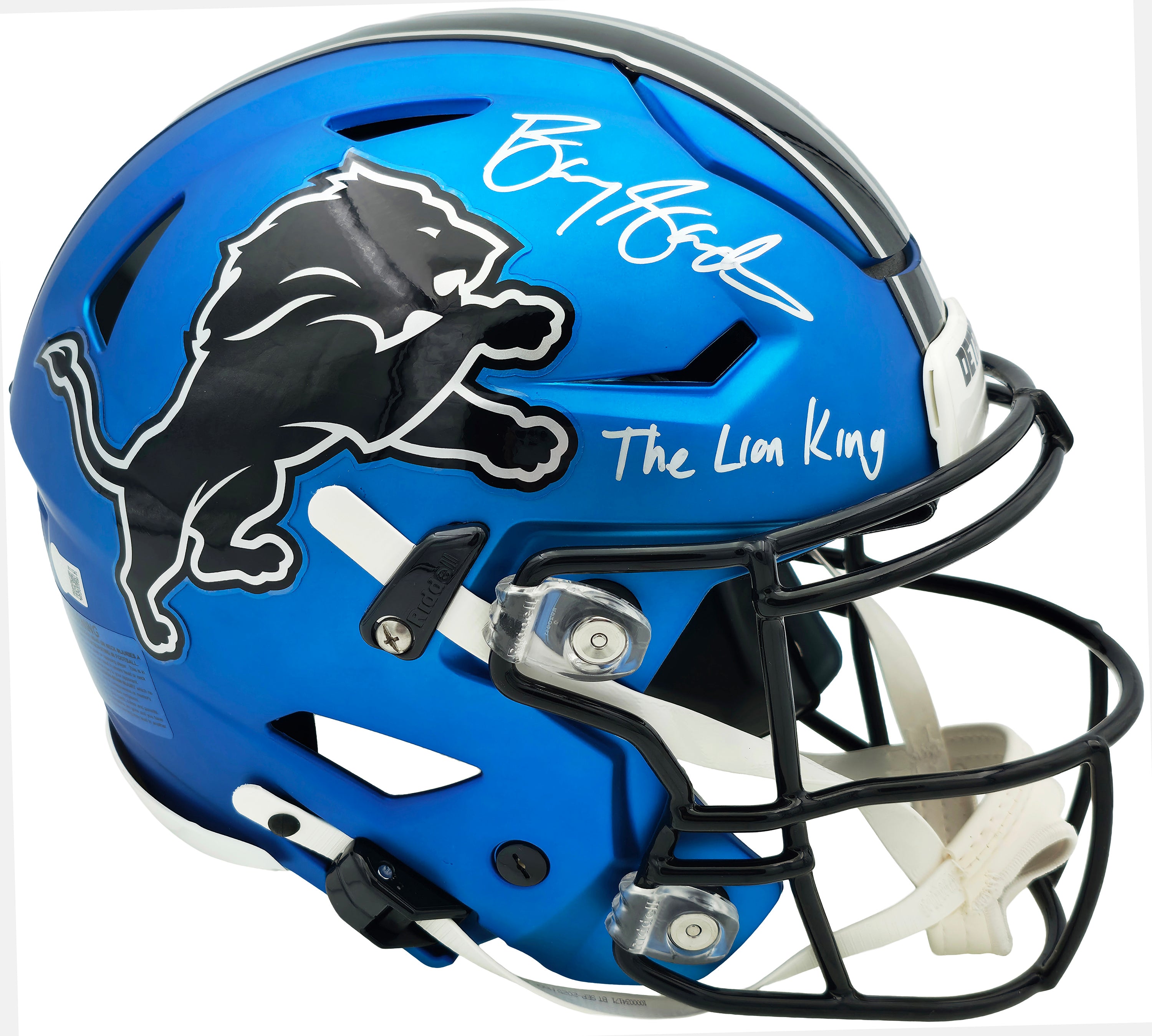 Barry Sanders Signed Detroit Lions SpeedFlex Authentic Full Size Helmet “Lion King” Inscription – Beckett BAS