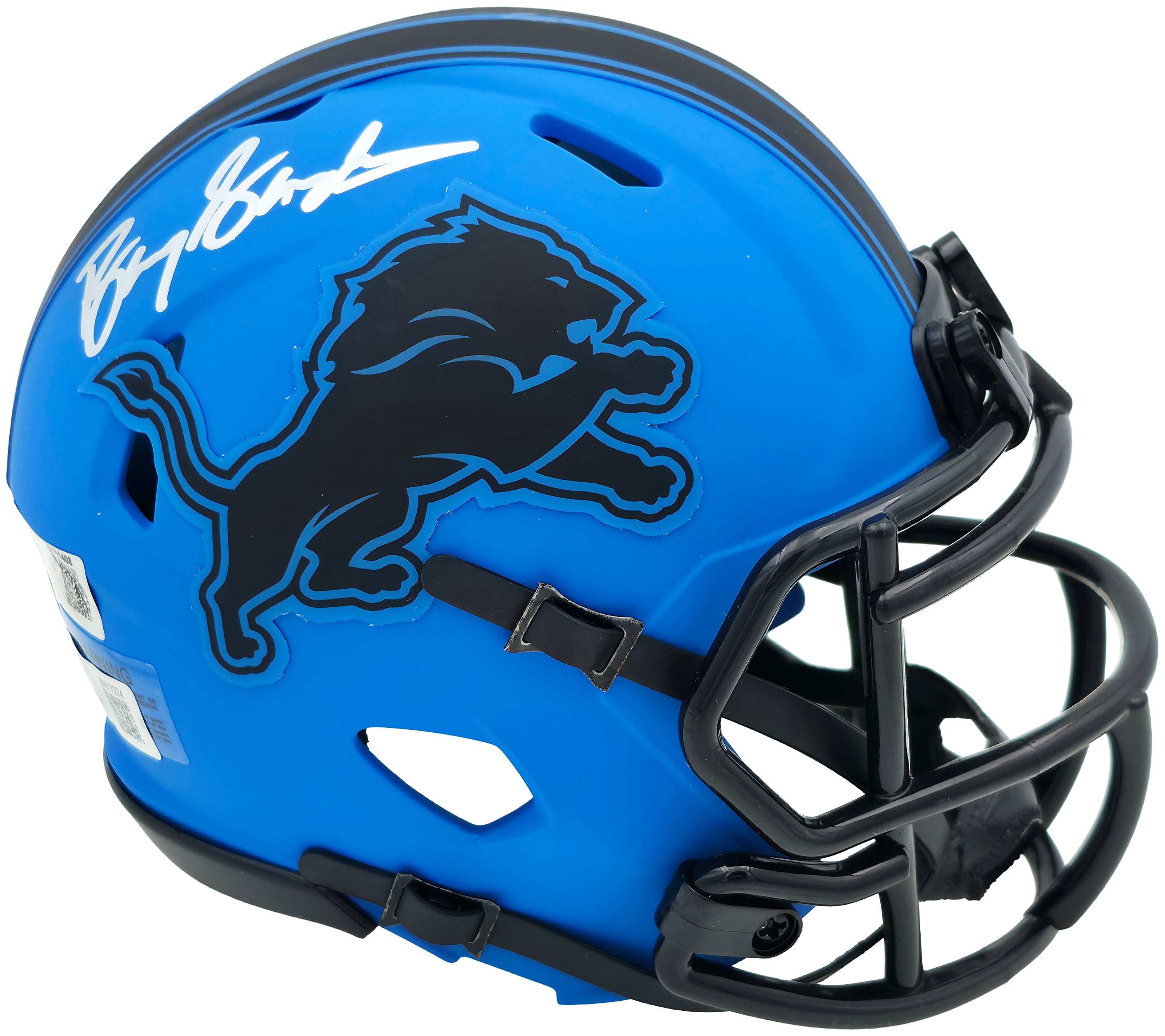 Barry Sanders Signed Detroit Lions Rave Blue Speed Mini Helmet – Beckett BAS Authenticated