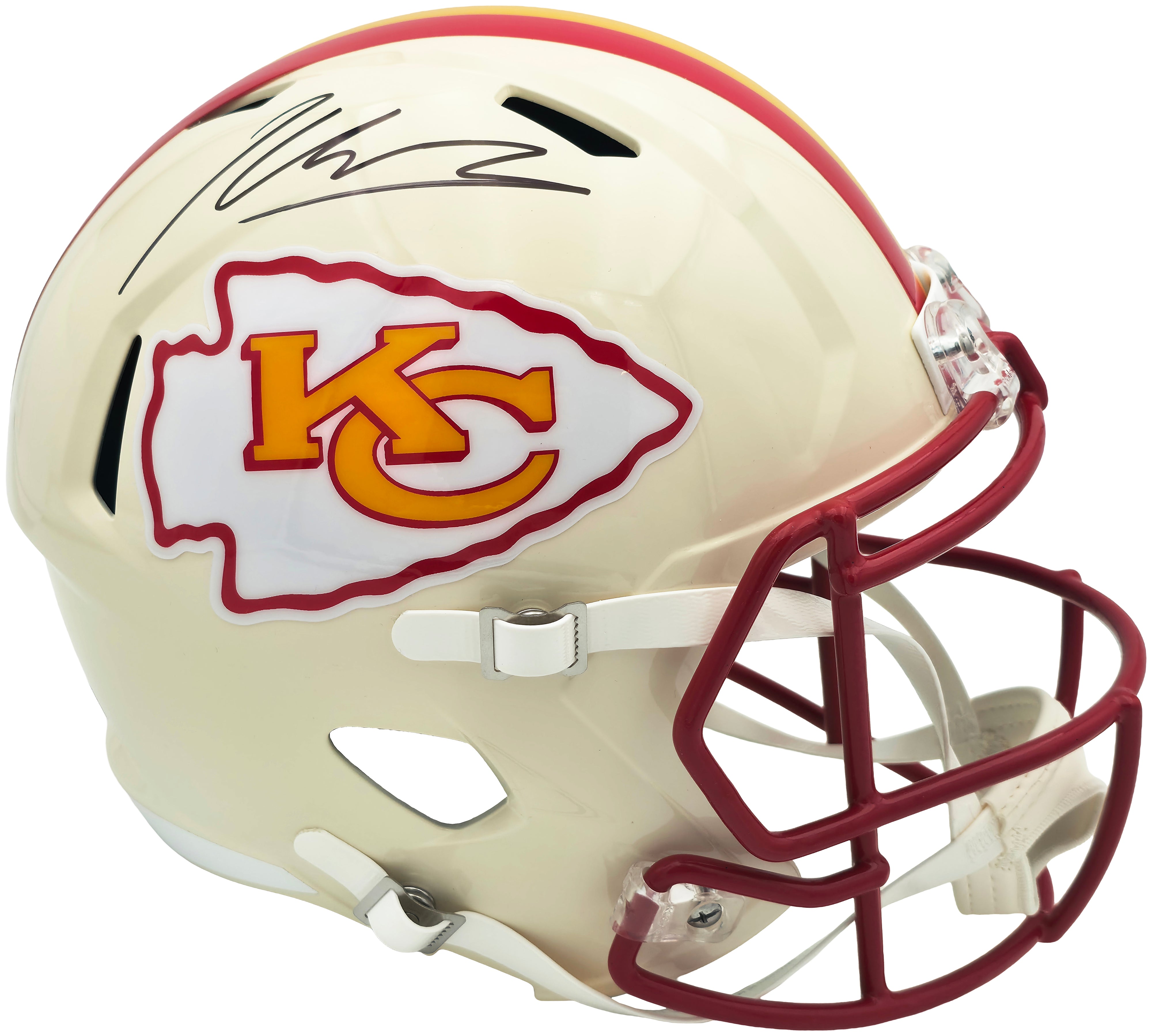 Kenneth Walker III Autographed Kansas City Chiefs Cream Full Size Retro Speed Replica Helmet Beckett BAS Witness