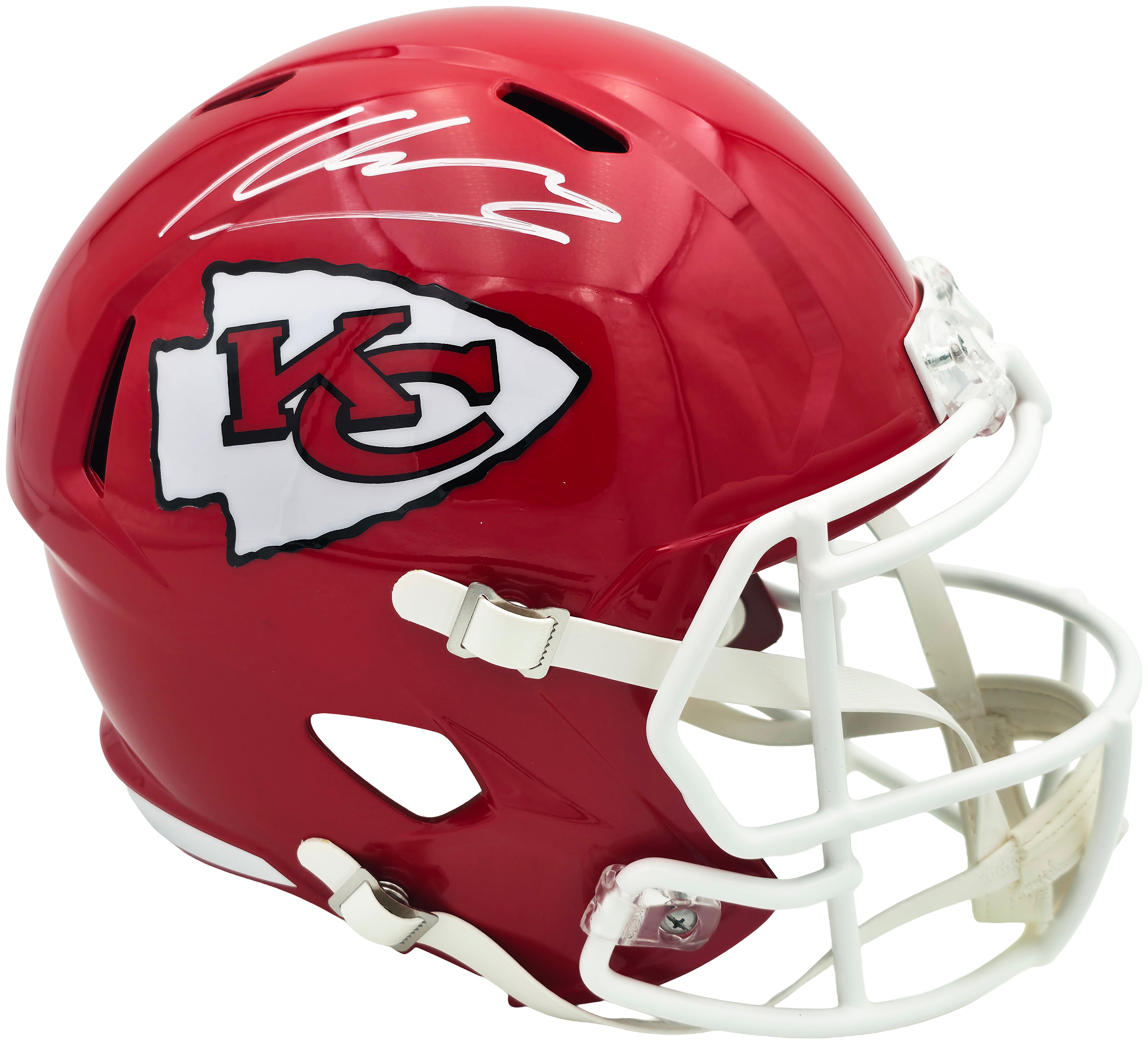 Kenneth Walker III Autographed Kansas City Chiefs Red Full Size Speed Replica Helmet Beckett BAS Witness