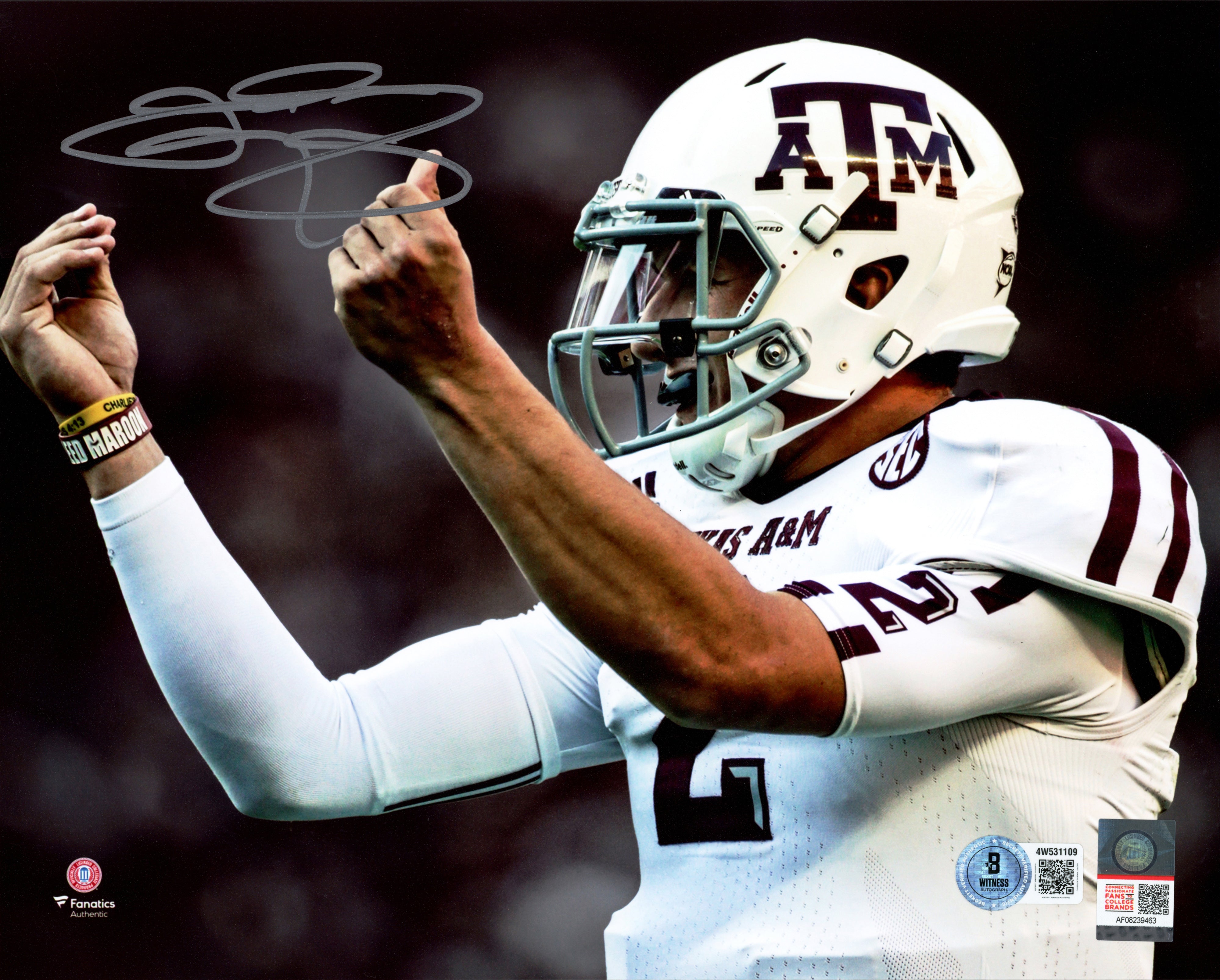 Johnny Manziel Signed A&M 8x10 "Money Manziel" Photo BAS Witness Authenticated
