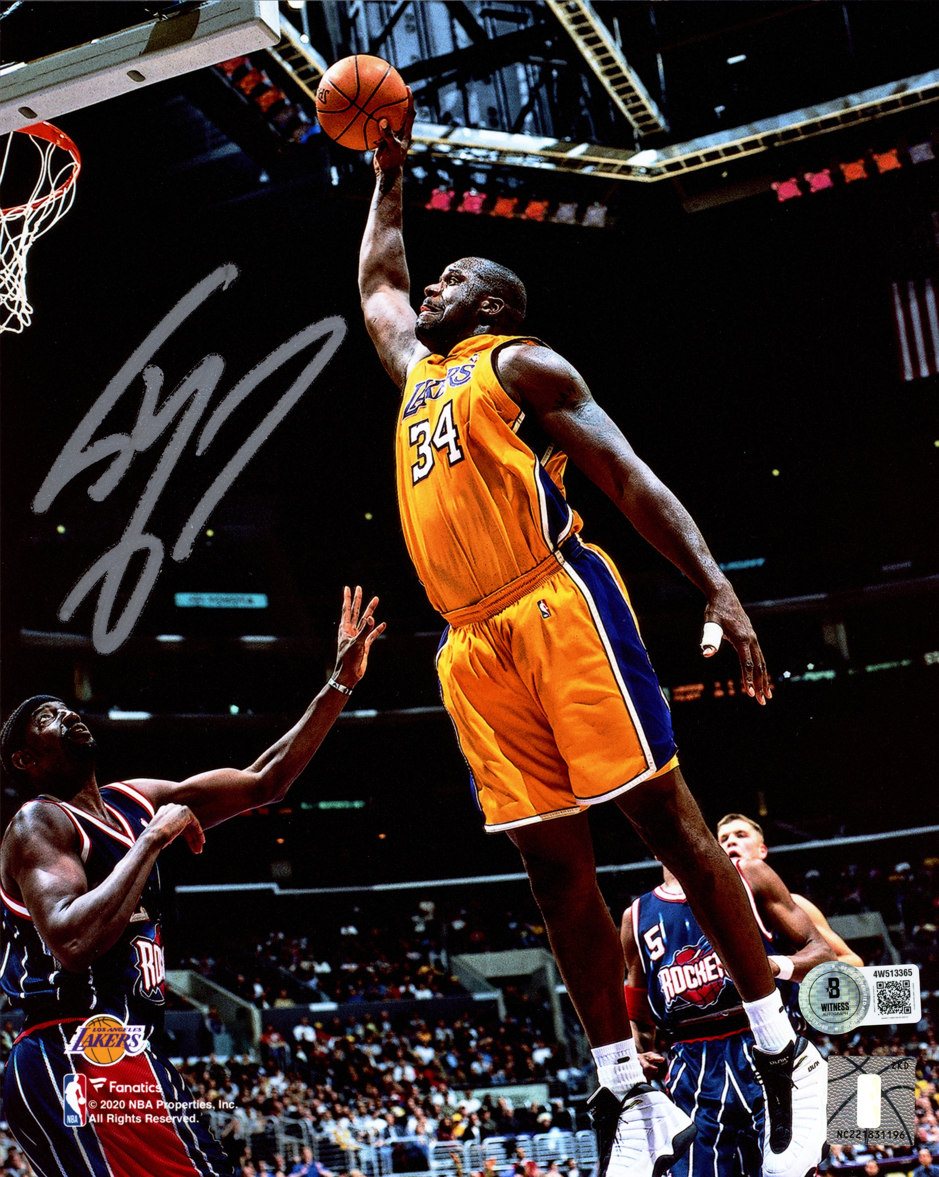Shaquille O'Neal Signed Los Angeles Lakers 8x10 Photo BAS Witness Authenticated