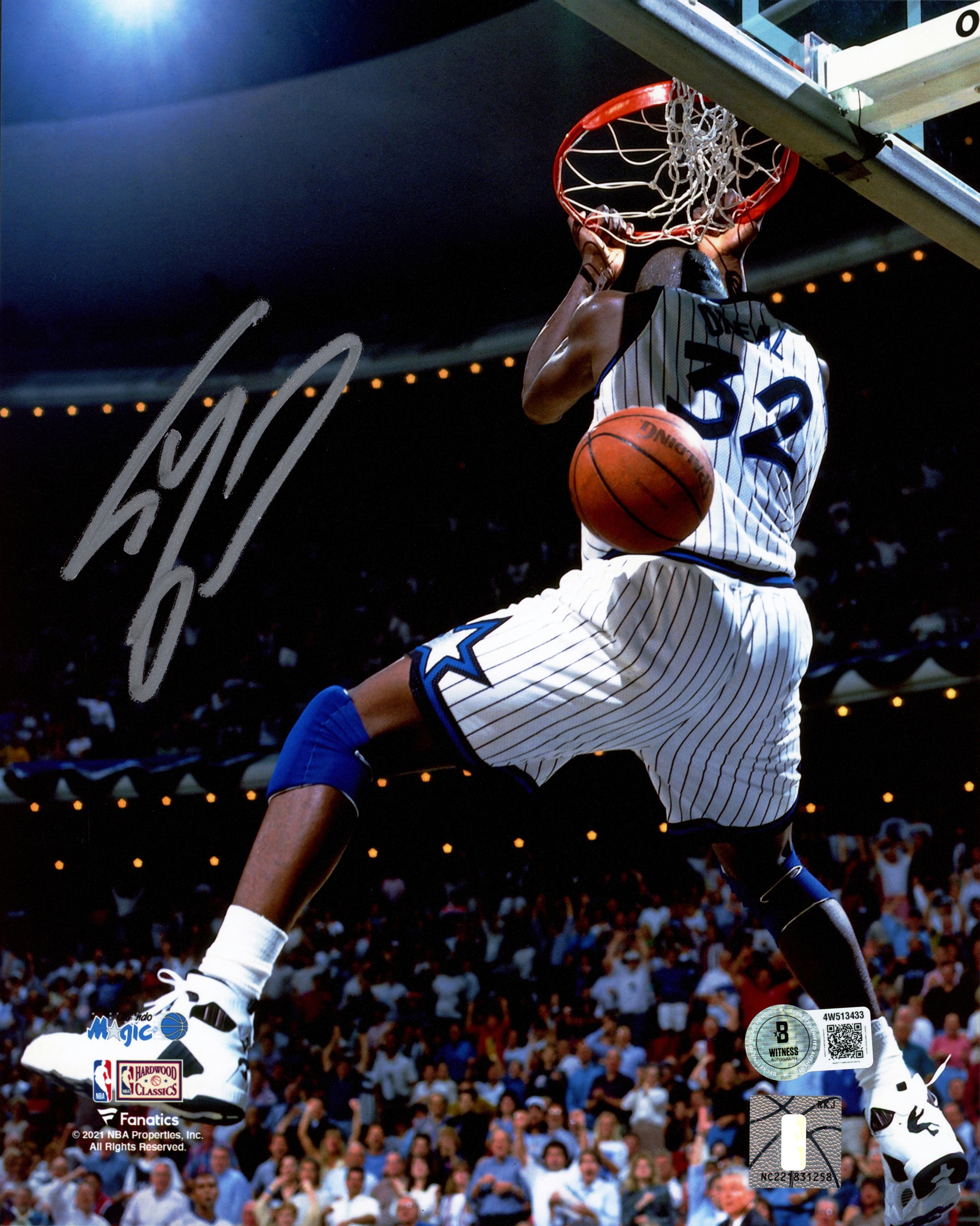 Shaquille O'Neal Signed Orlando Magic 8x10 Photo BAS Witness Authenticated