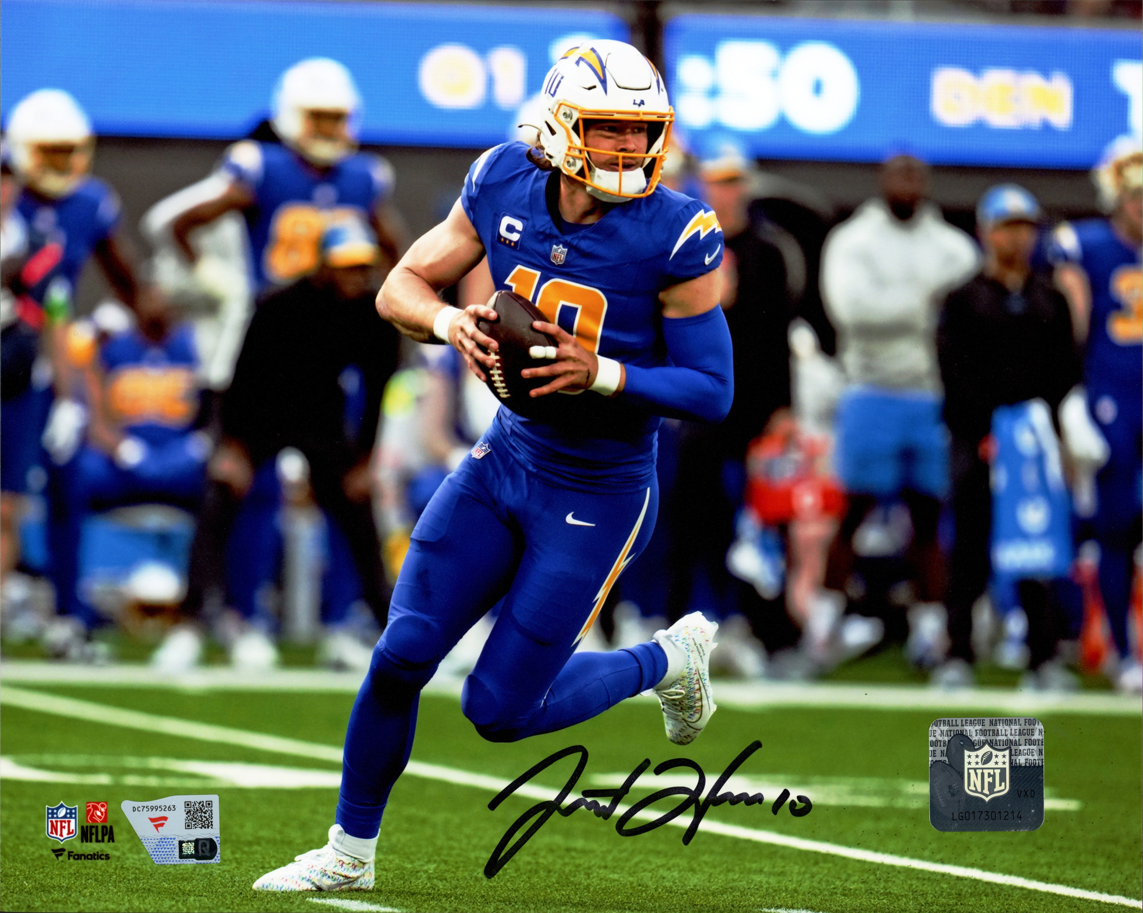 Justin Herbert Signed Chargers 8x10 Photo Fanatics Authentic Authenticated!