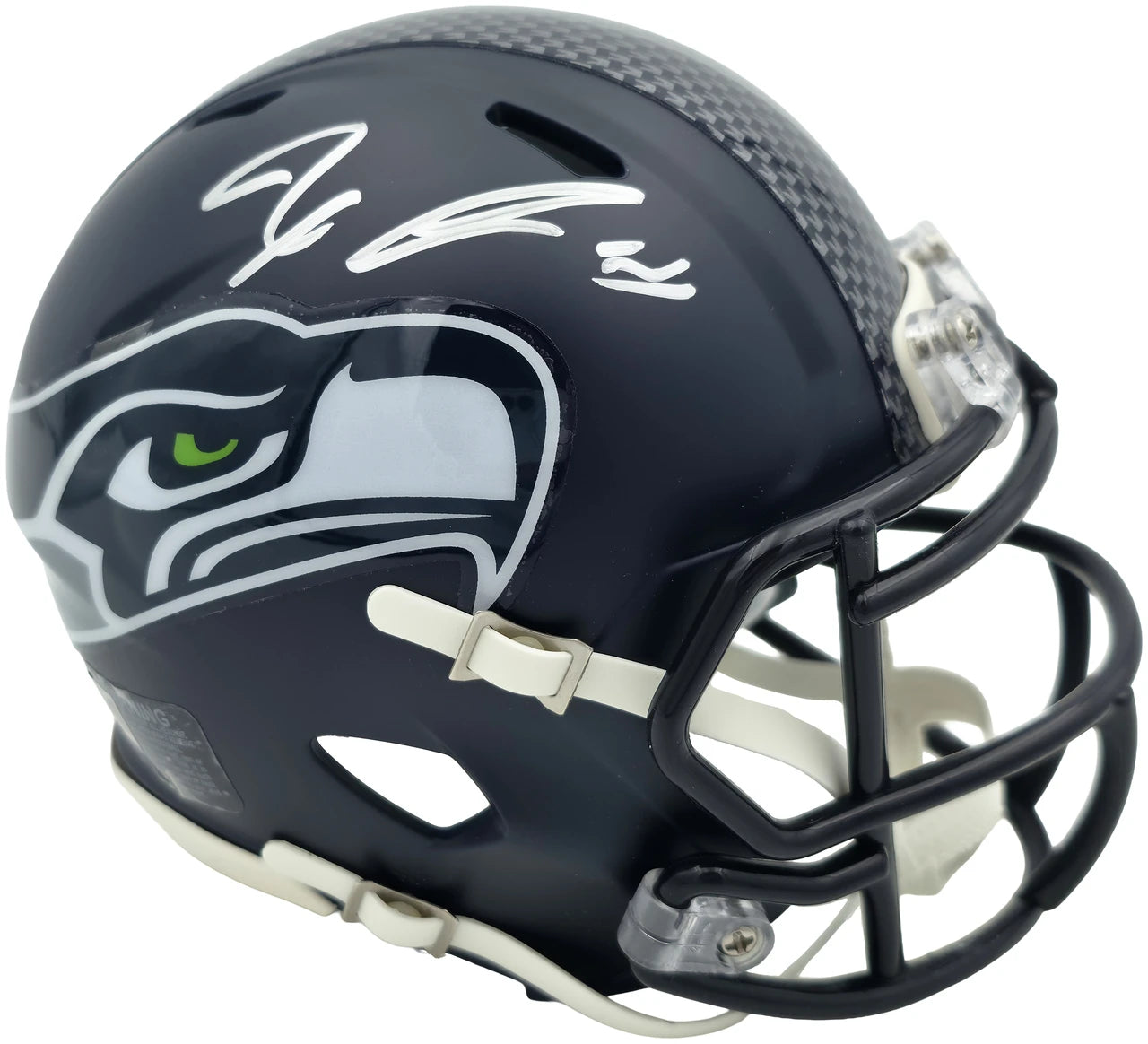 Jaxon Smith-Njigba Autographed Seattle Seahawks Blue Super Bowl LX Champions Logo Speed Mini Helmet Fanatics Holo