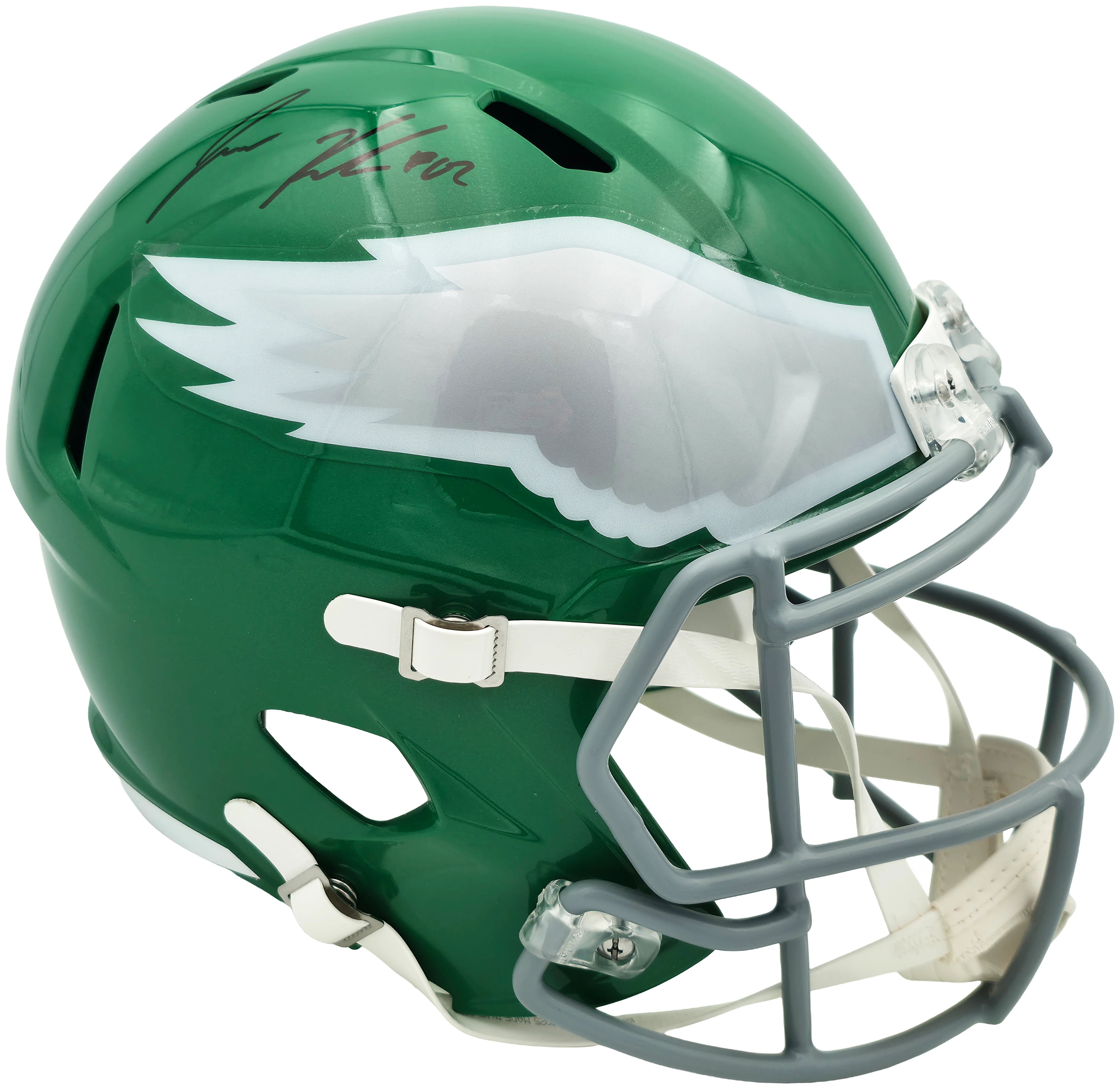 Jason Kelce Signed Eagles Kelly Green 2023 Alternate Speed Replica Helmet PSA