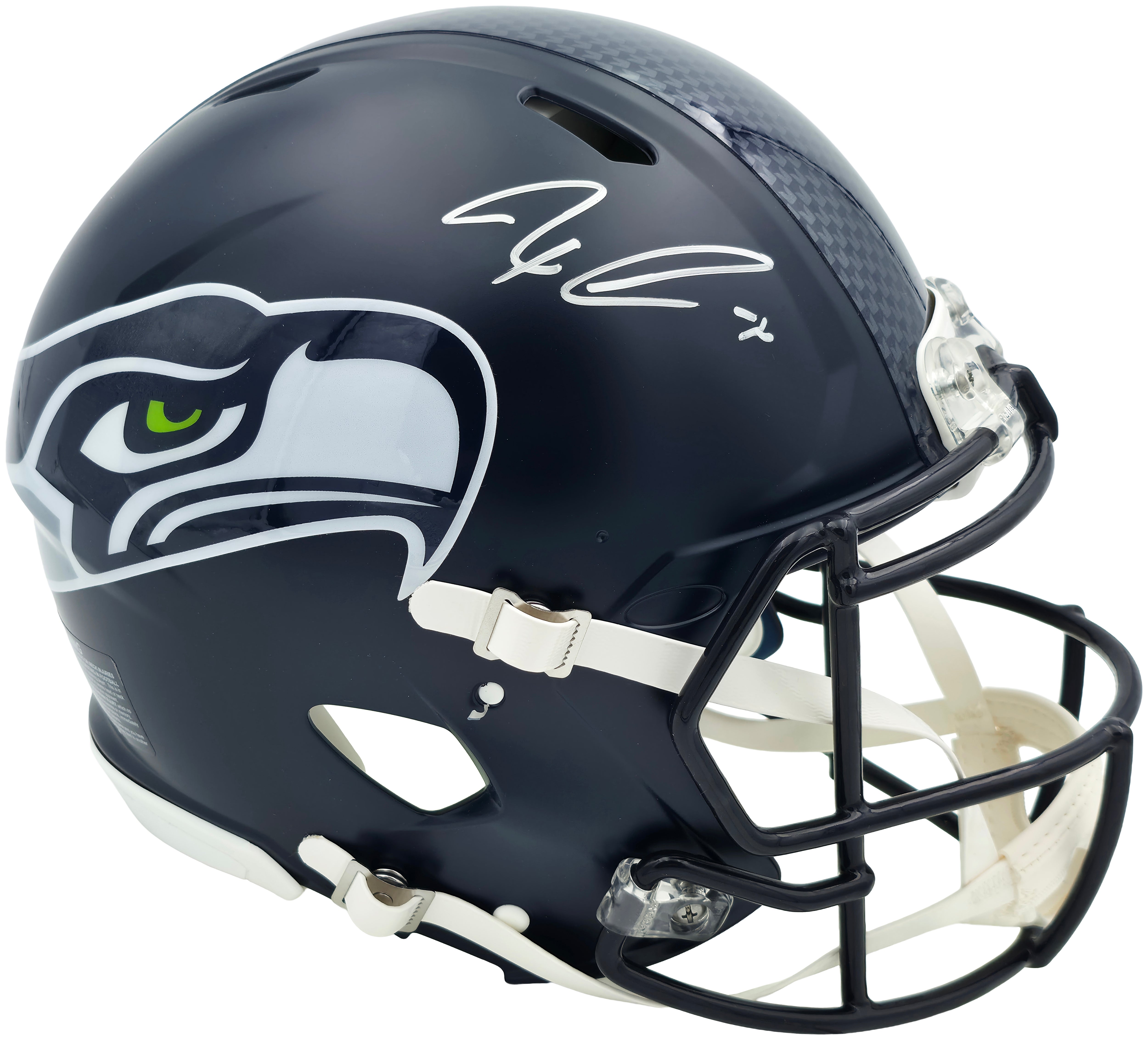 Jaxon Smith-Njigba Autographed Seattle Seahawks Blue Super Bowl LX Champions Logo Full Size Authentic Speed Helmet Fanatics Holo