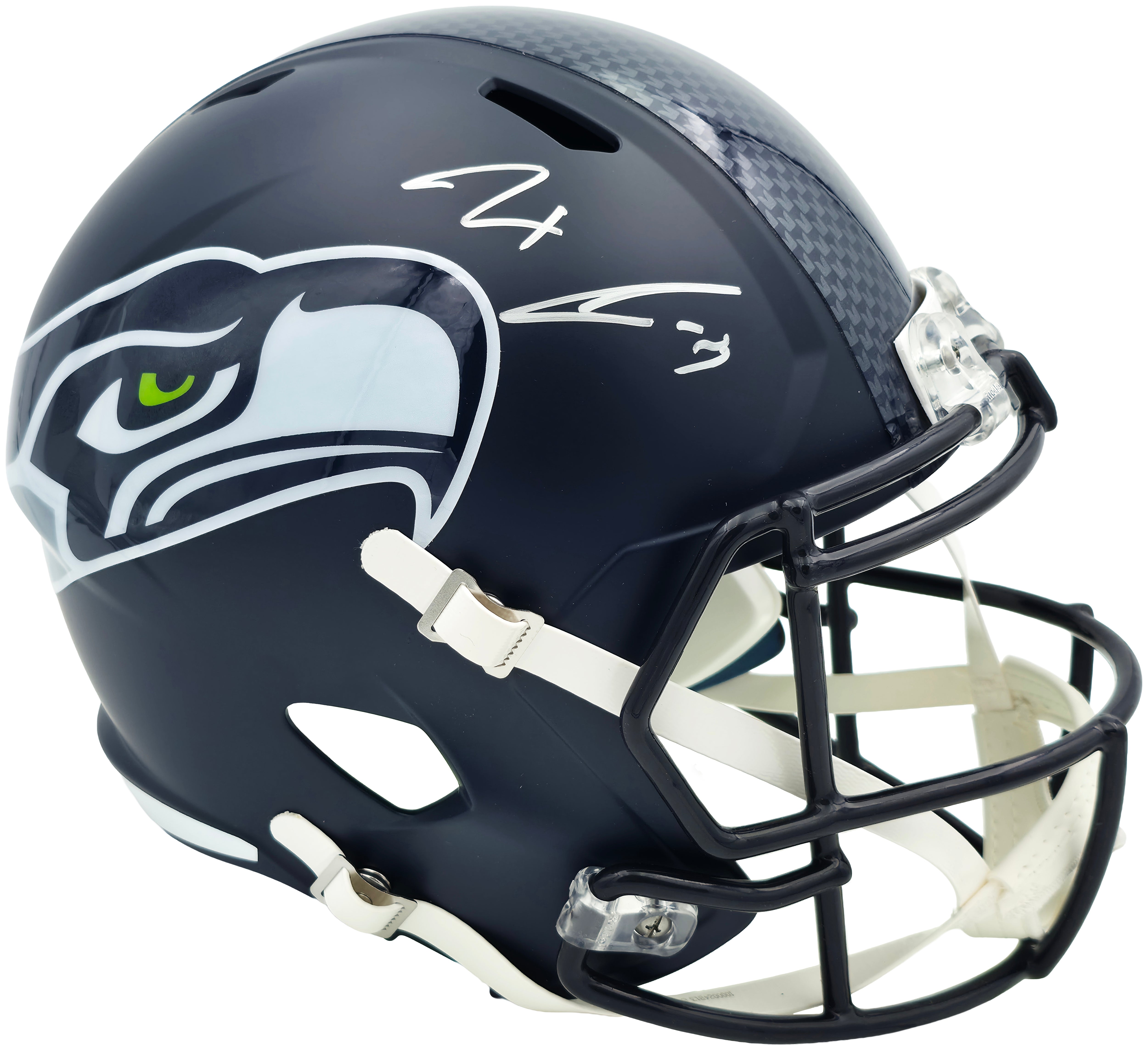 Jaxon Smith-Njigba Autographed Seattle Seahawks Blue Super Bowl LX Champions Logo Full Size Replica Speed Helmet Fanatics Holo
