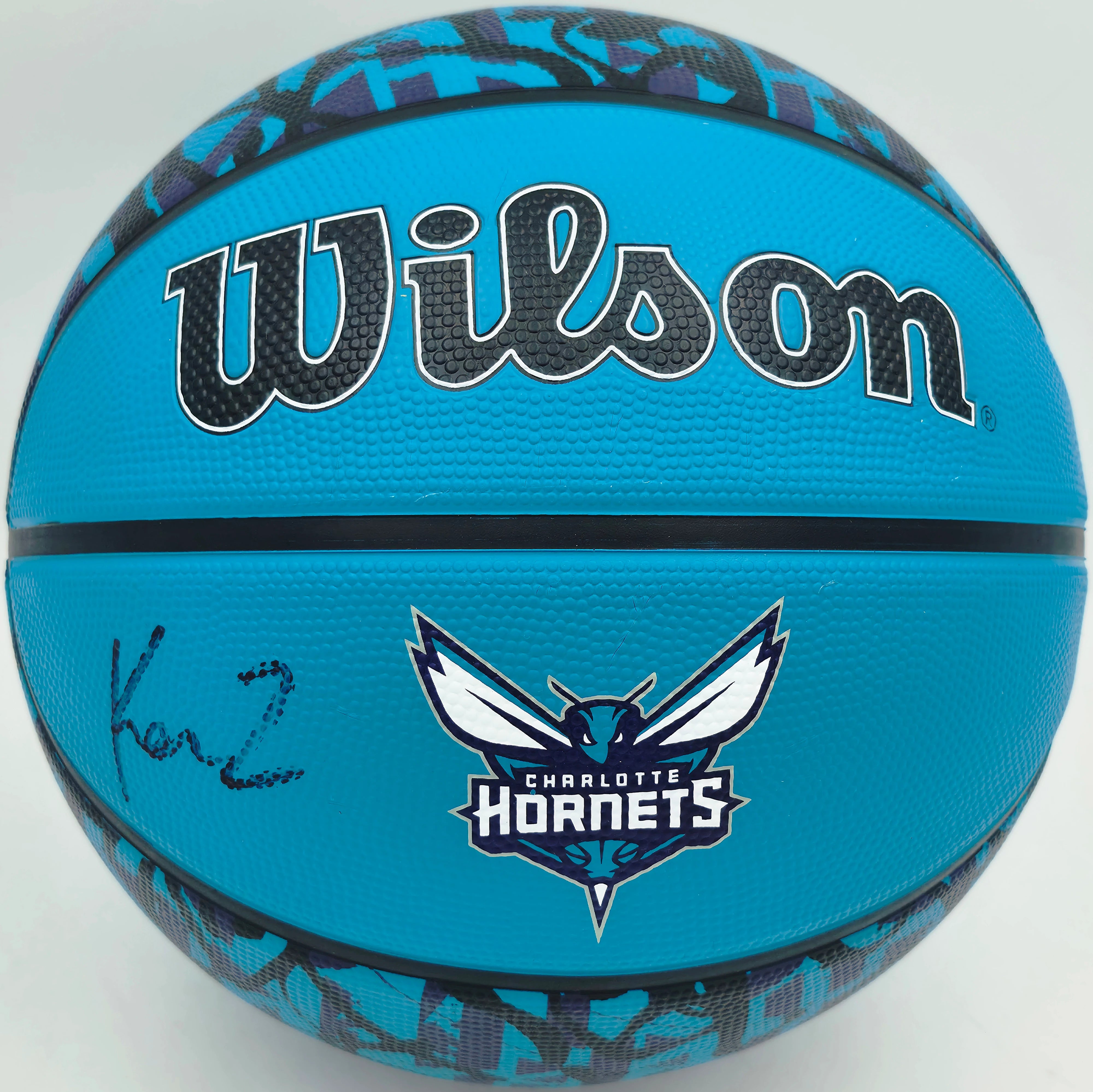 Kon Knueppel Autographed Charlotte Hornets Purple Graffiti Logo Basketball Fanatics Holo