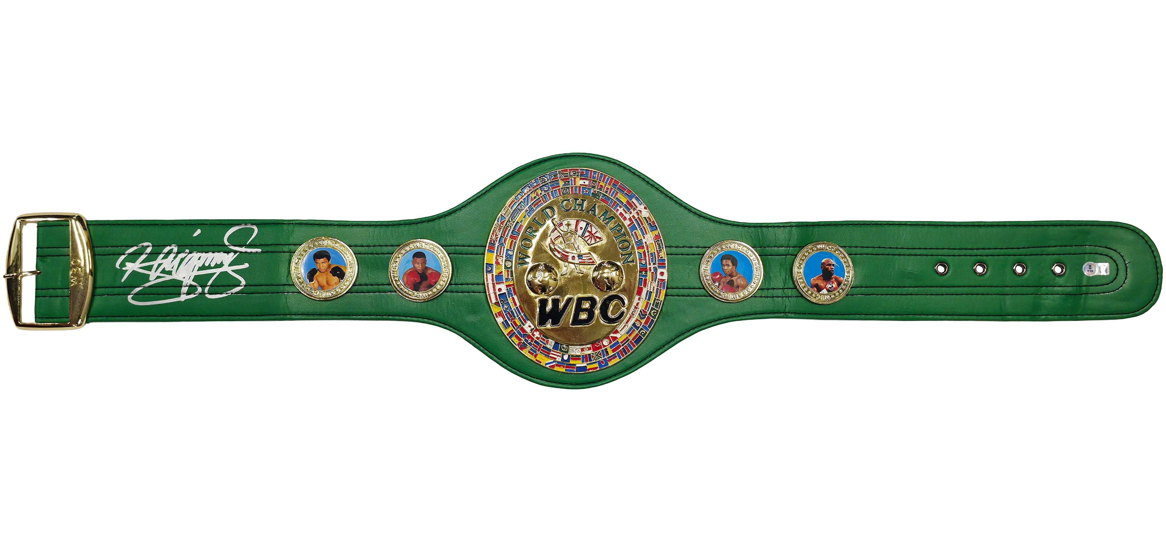Manny Pacquiao Signed Green WBC World Championship Belt BAS Witness Auth