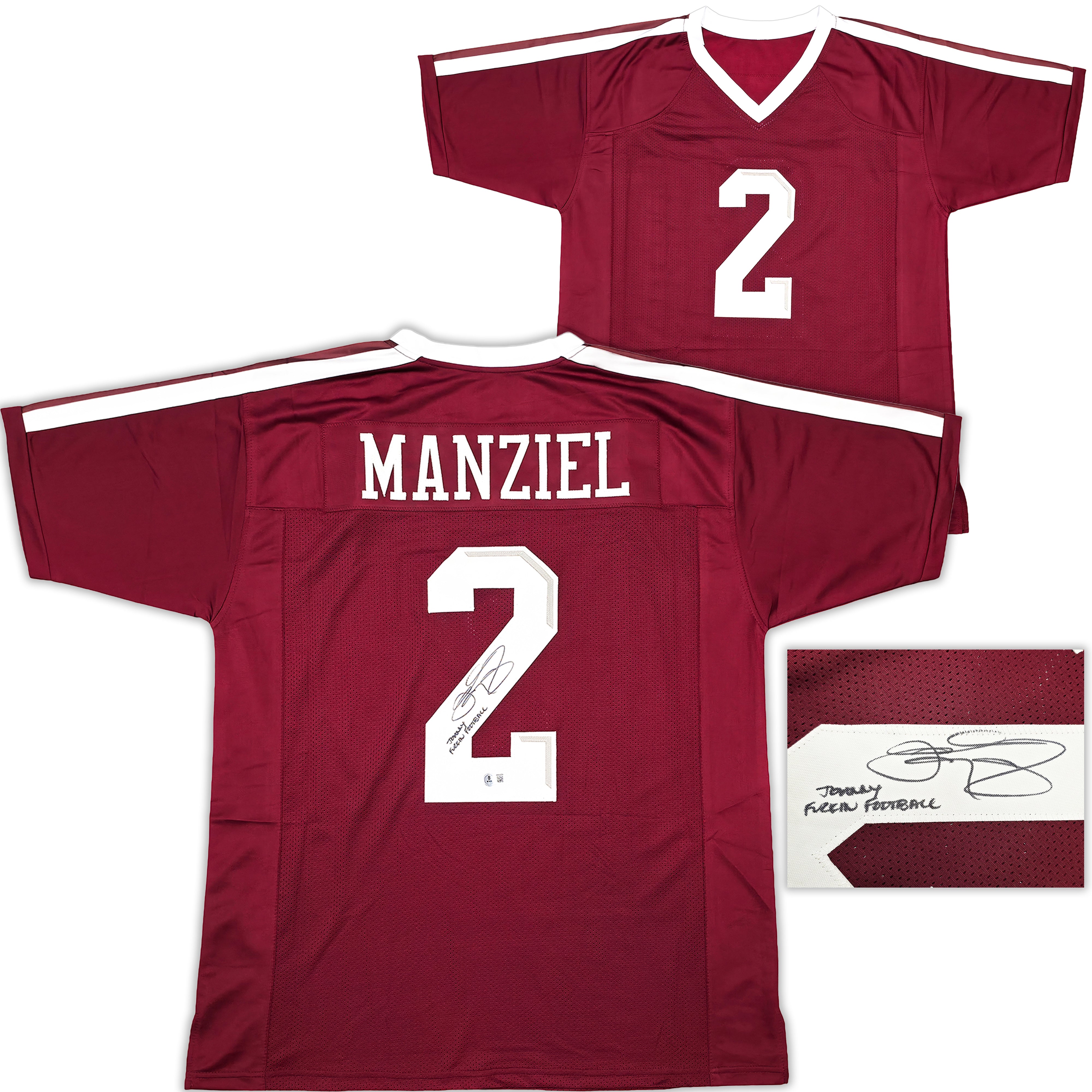 Johnny Manziel "Johnny F'cking Football" Signed A&M Maroon Jersey BAS Witness
