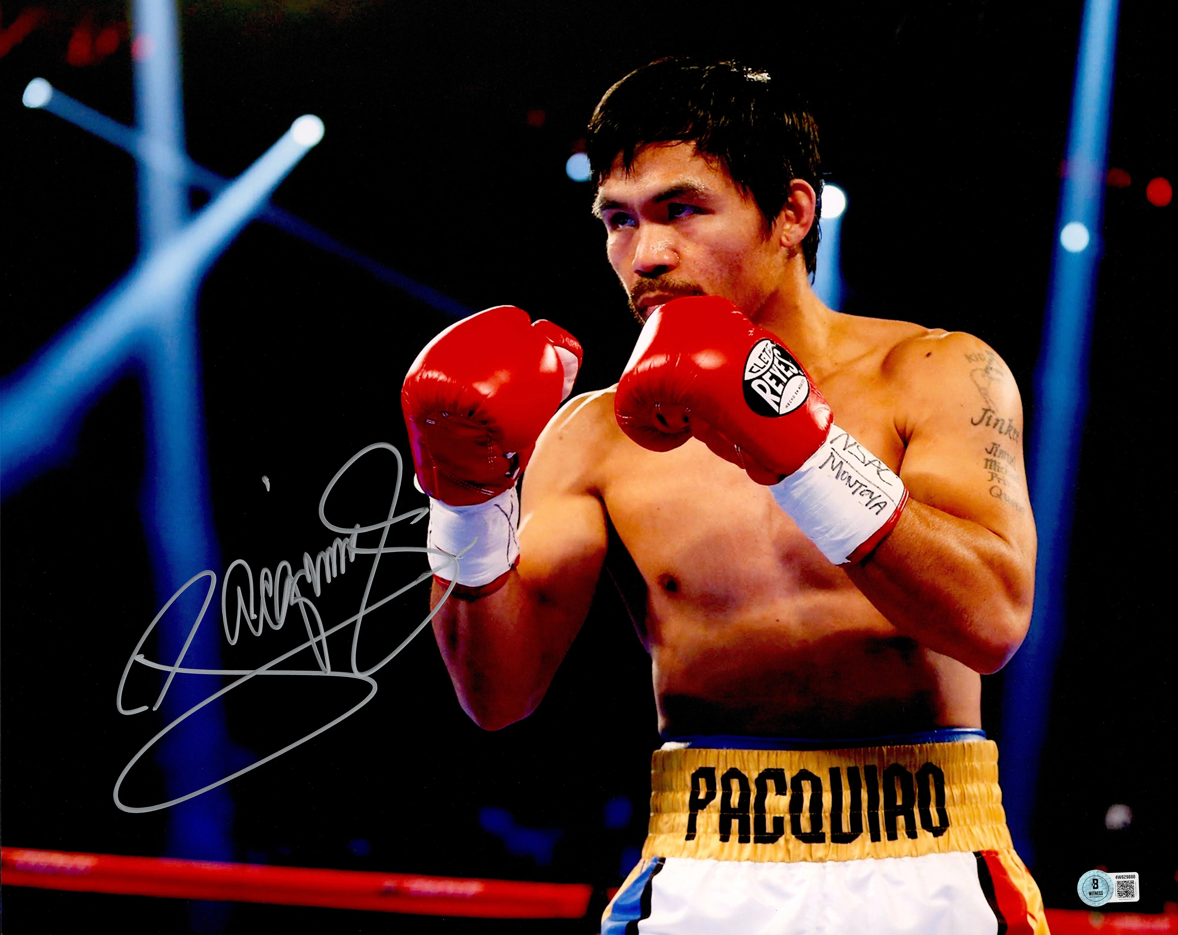 Manny Pacquiao Autographed 16x20 Photo Beckett BAS Witness!!