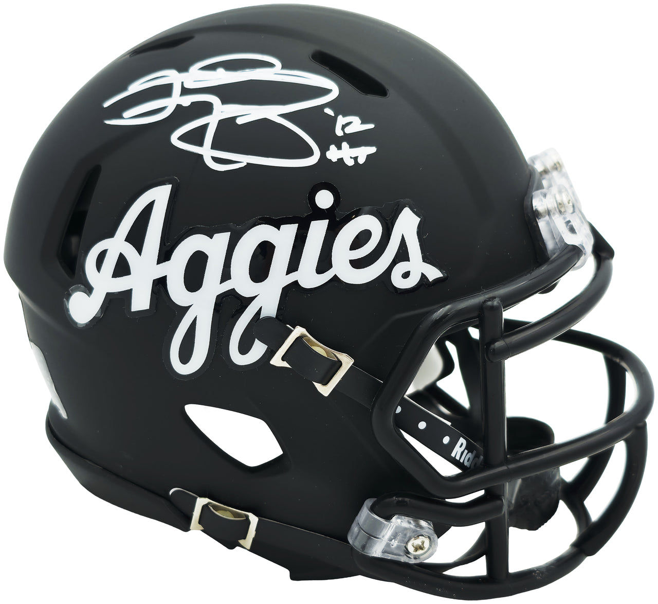 Script Helmet Manziel Signed A&M Black Script Mini Helmet