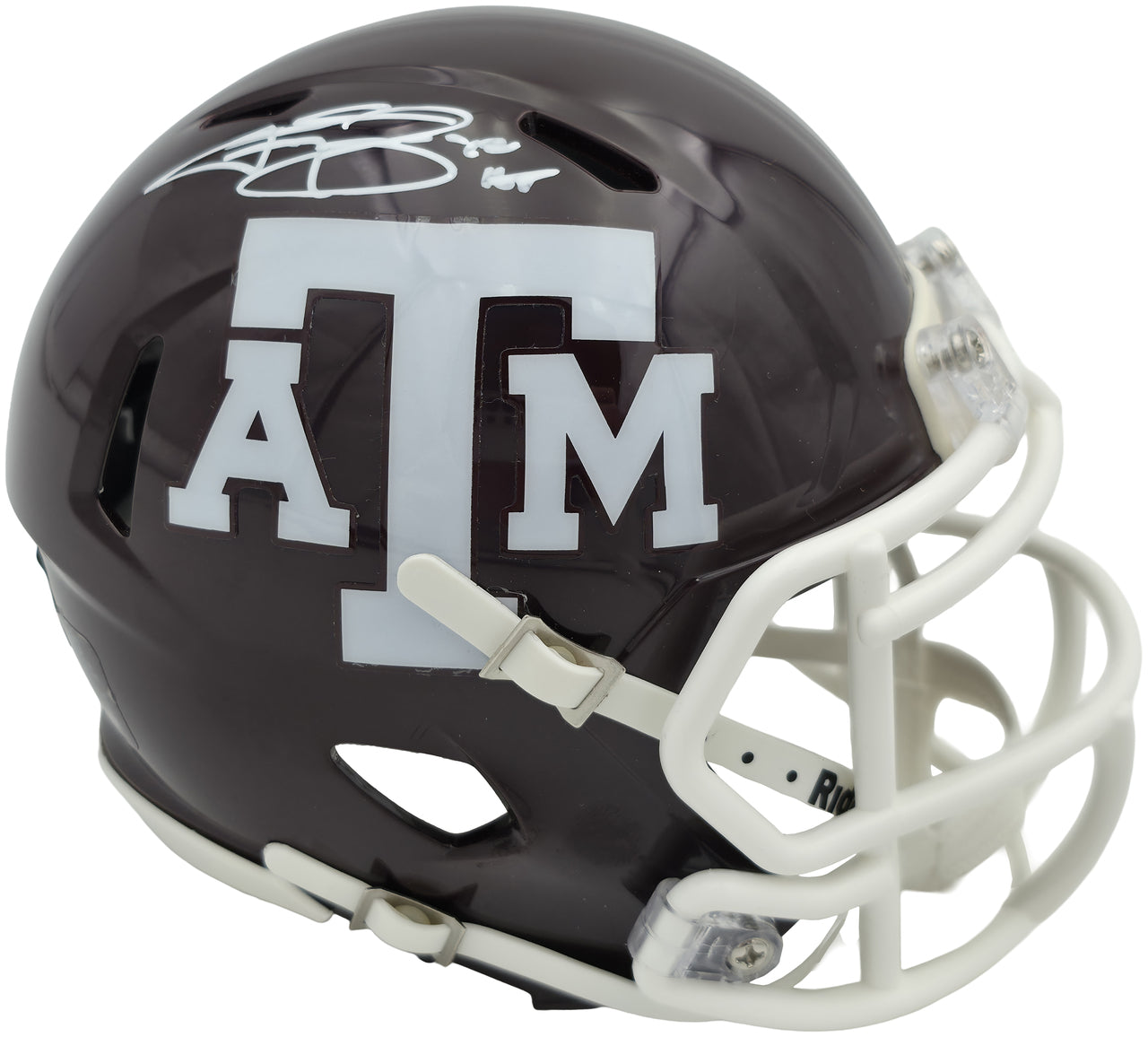 Manziel Signed A&M Maroon Mini Helmet "12 HT" BAS Witness Authenticated