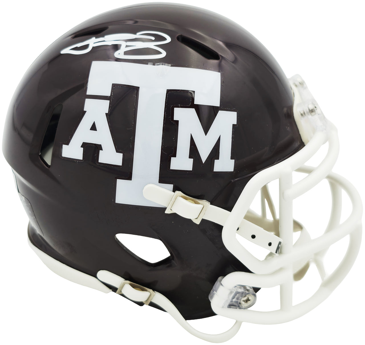 Manziel Signed Texas A&M Maroon Speed Mini Helmet BAS Witness Authenticated