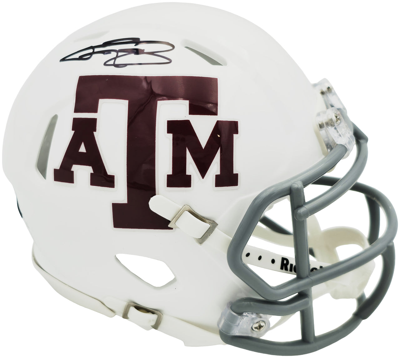 Manziel Signed Texas A&M White Speed Mini Helmet BAS Witness Authenticated