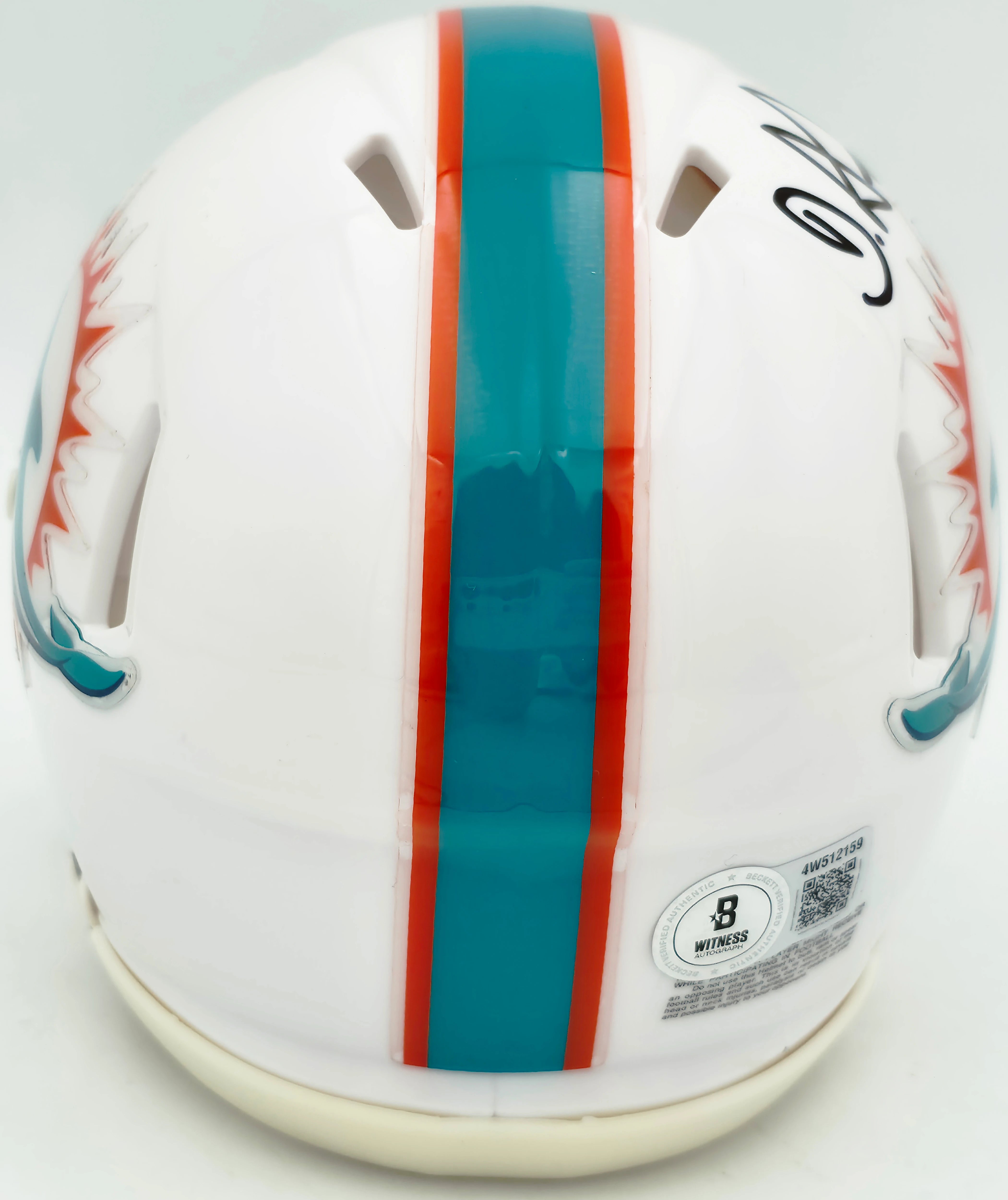 De'Von Achane Autographed Miami Dolphins White Speed Mini Helmet - Beckett BAS Witness Authenticated