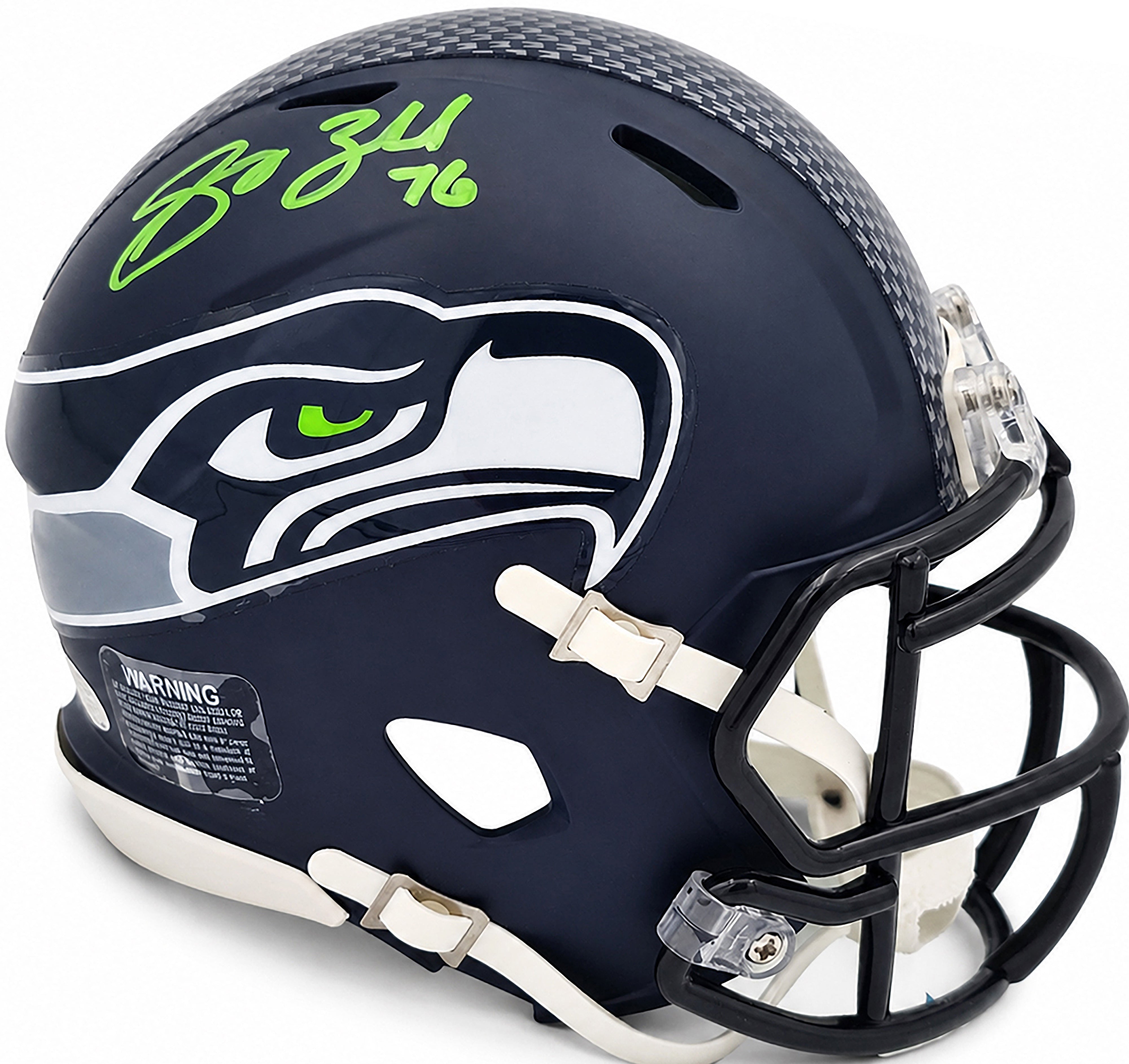 Grey Zabel Autographed Seattle Seahawks Blue Speed Mini Helmet MCS Holo Stock #263028