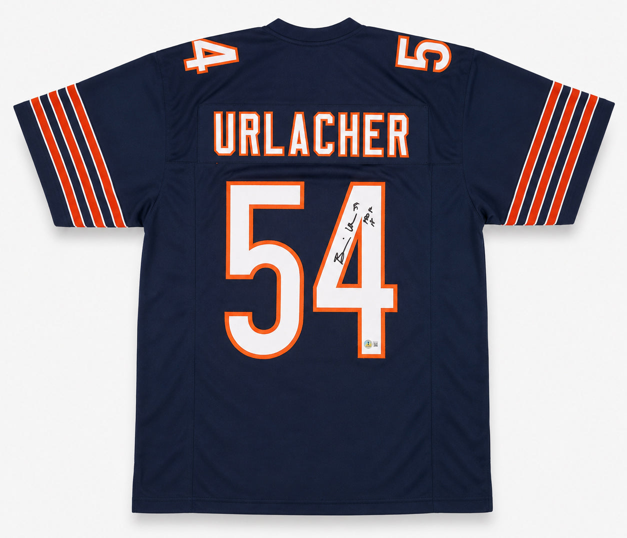Chicago Bears Brian Urlacher Autographed Blue Jersey "HOF 18" Beckett BAS Witness