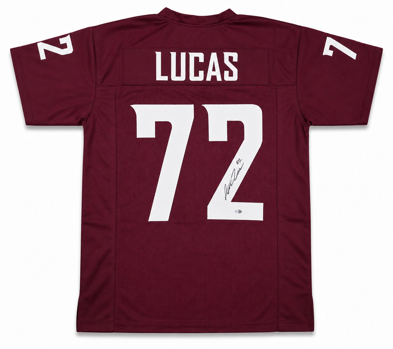 Alabama Crimson Tide Abe Lucas Autographed Crimson Jersey MCS Holo