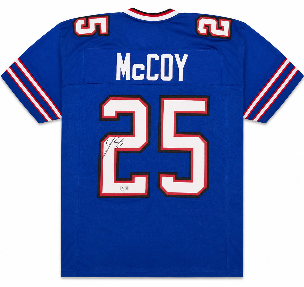 LeSean McCoy Signed Bills Blue Jersey - Beckett (BAS) Witnessed