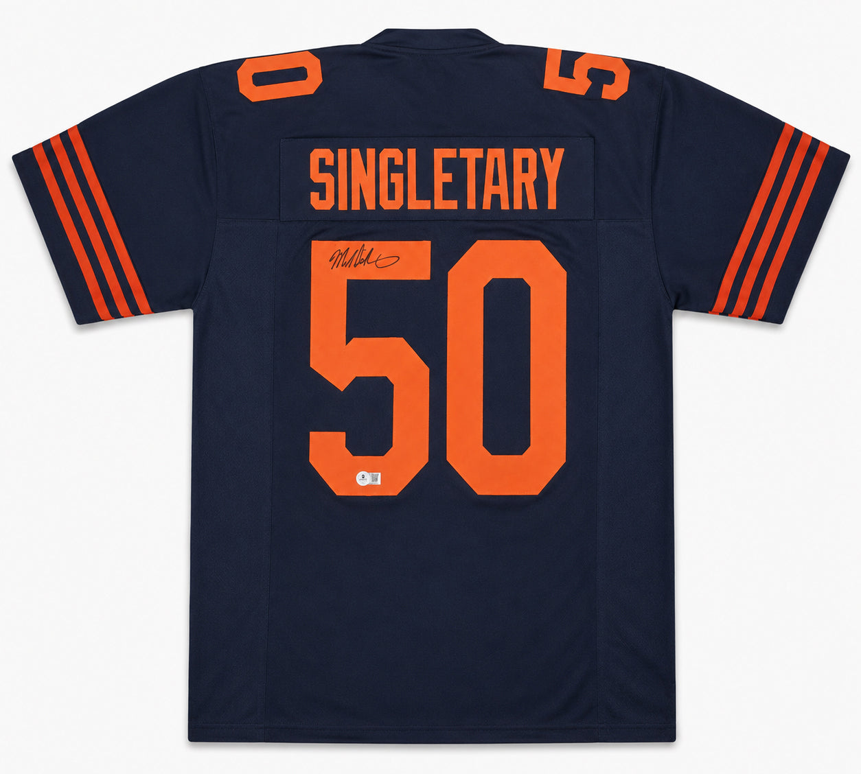 Chicago Bears Mike Singletary Autographed Blue Jersey Beckett BAS Witness