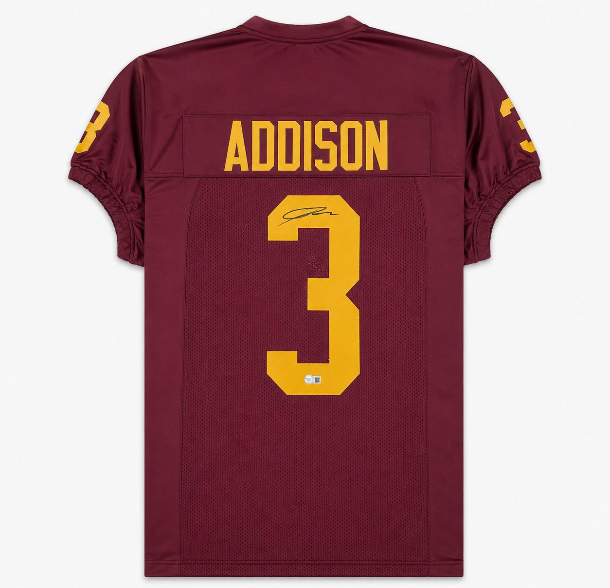 USC Trojans Jordan Addison Autographed Maroon Jersey Beckett BAS QR