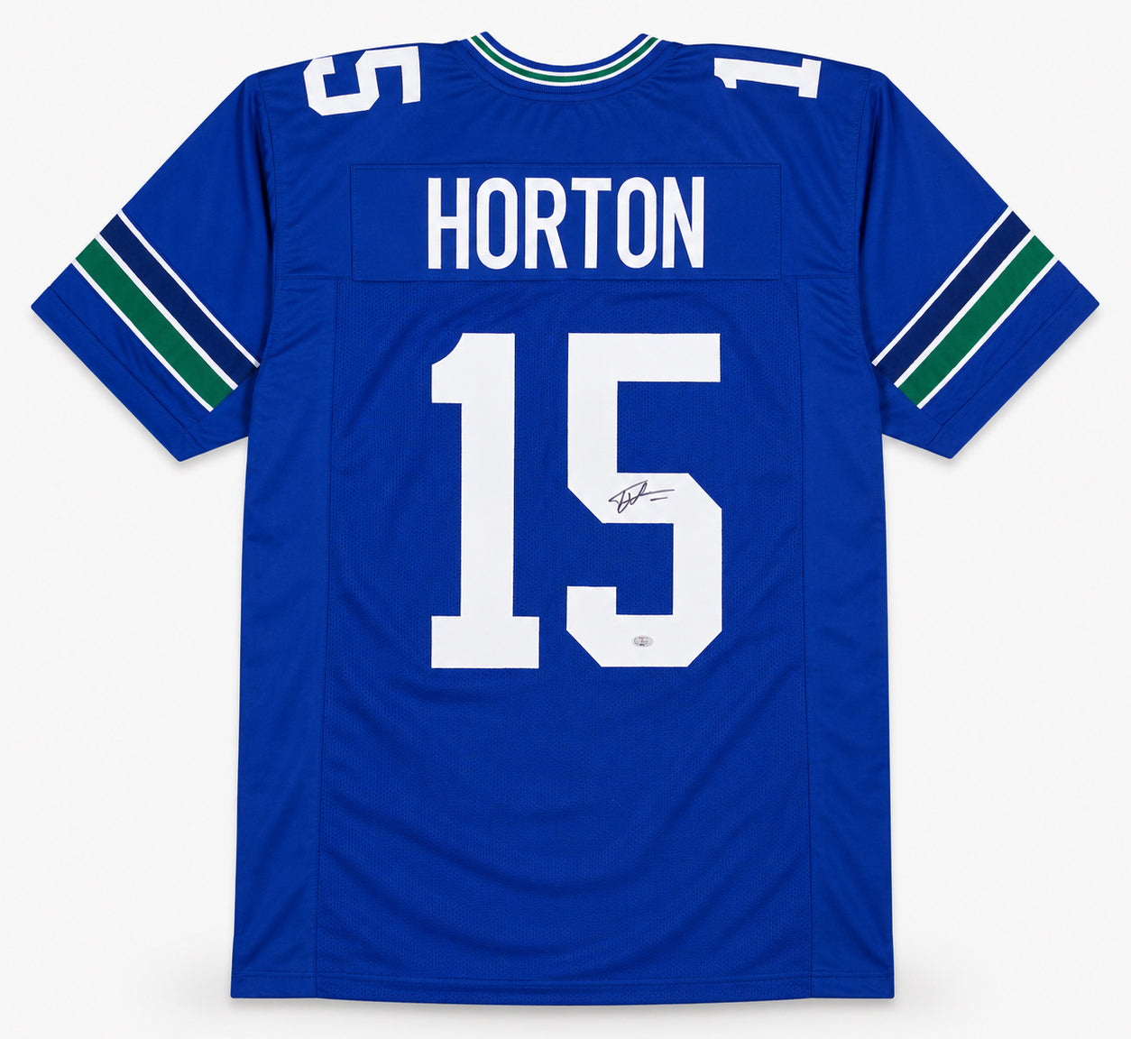Seattle Seahawks Tory Horton Autographed Blue Throwback Jersey MCS Holo