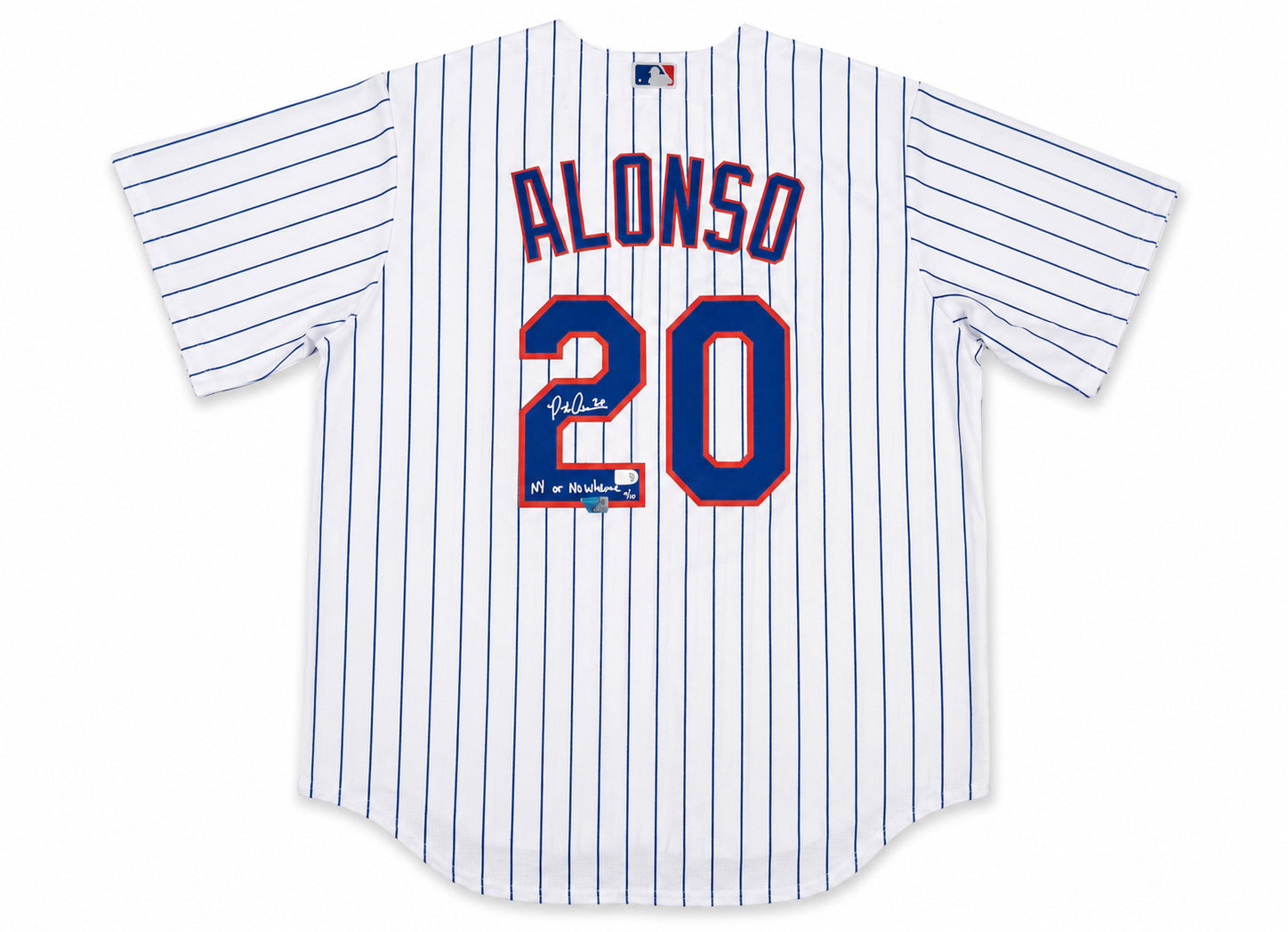 New York Mets Pete Alonso Autographed White Nike Jersey Size XL "NY Or Nowhere" Fanatics & MLB Holo