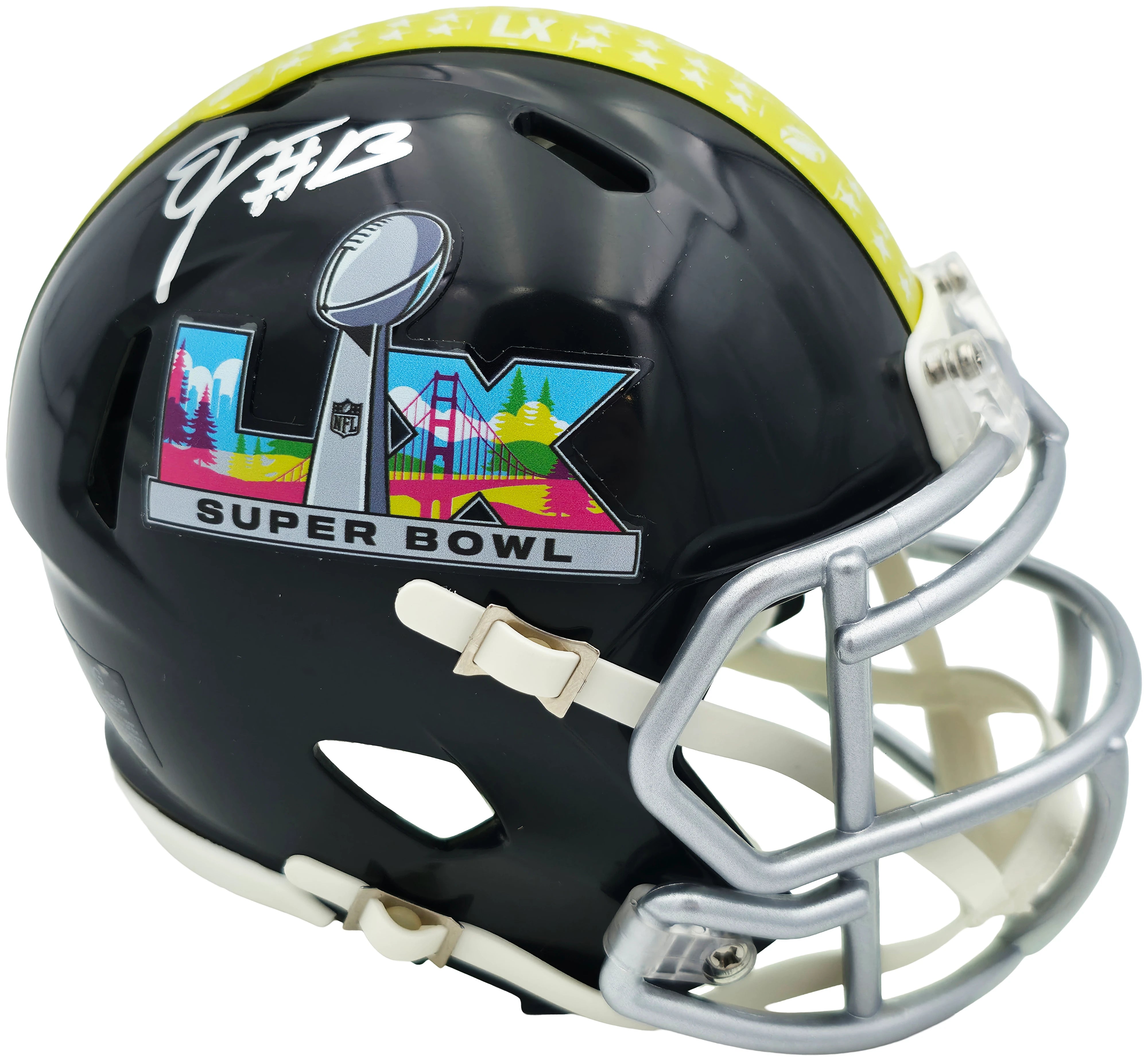 Ernest Jones IV Autographed Seattle Seahawks Black Super Bowl LX Logo Speed Mini Helmet MCS Holo