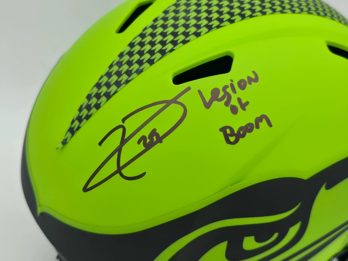 Seahawks Rave Earl Thomas III Autographed Seattle Seahawks Rave Green Full Size Repl