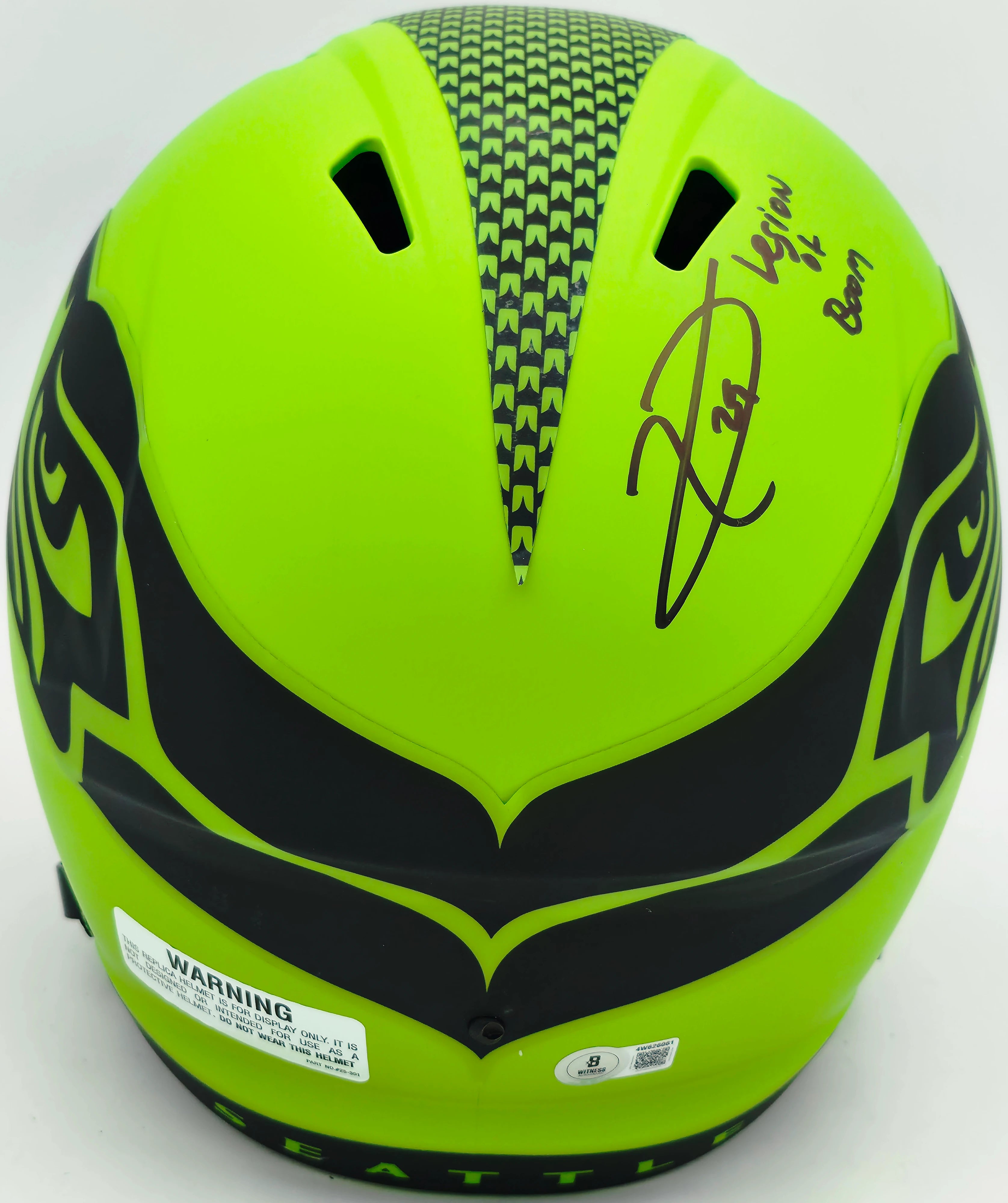 Seahawks Rave Earl Thomas III Autographed Seattle Seahawks Rave Green Full Size Repl