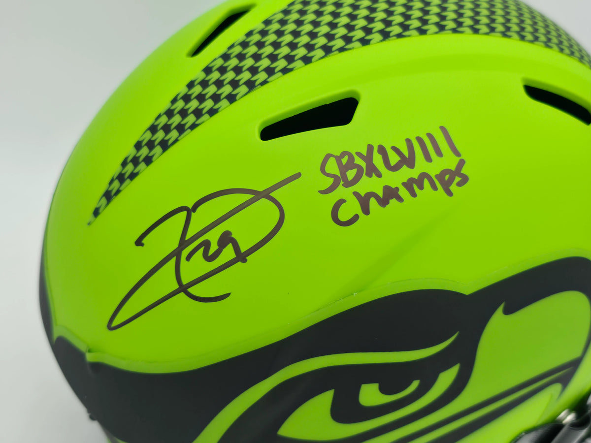 Seahawks Rave Earl Thomas III Autographed Seattle Seahawks Rave Green Full Size Repl