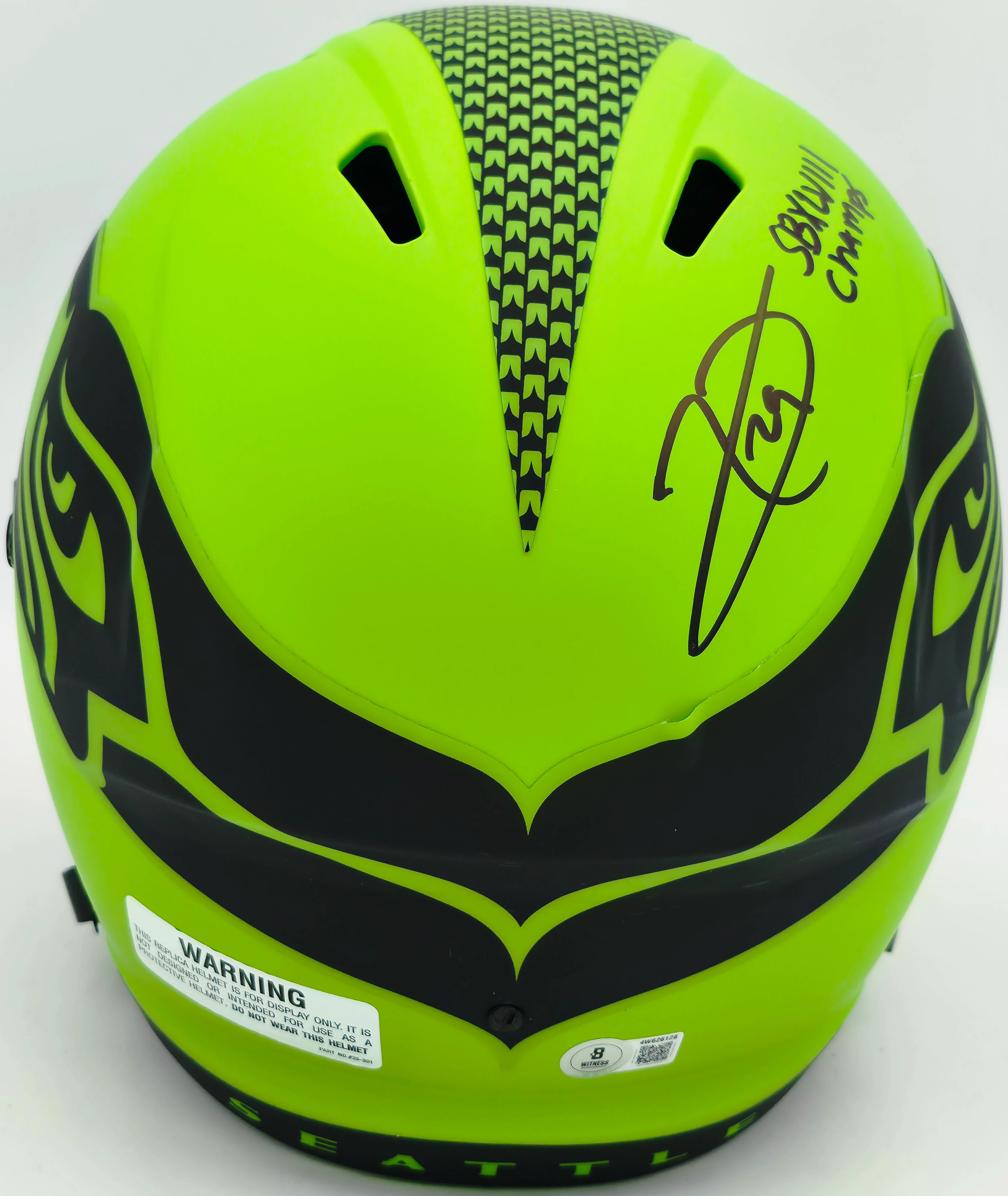 Seahawks Rave Earl Thomas III Autographed Seattle Seahawks Rave Green Full Size Repl