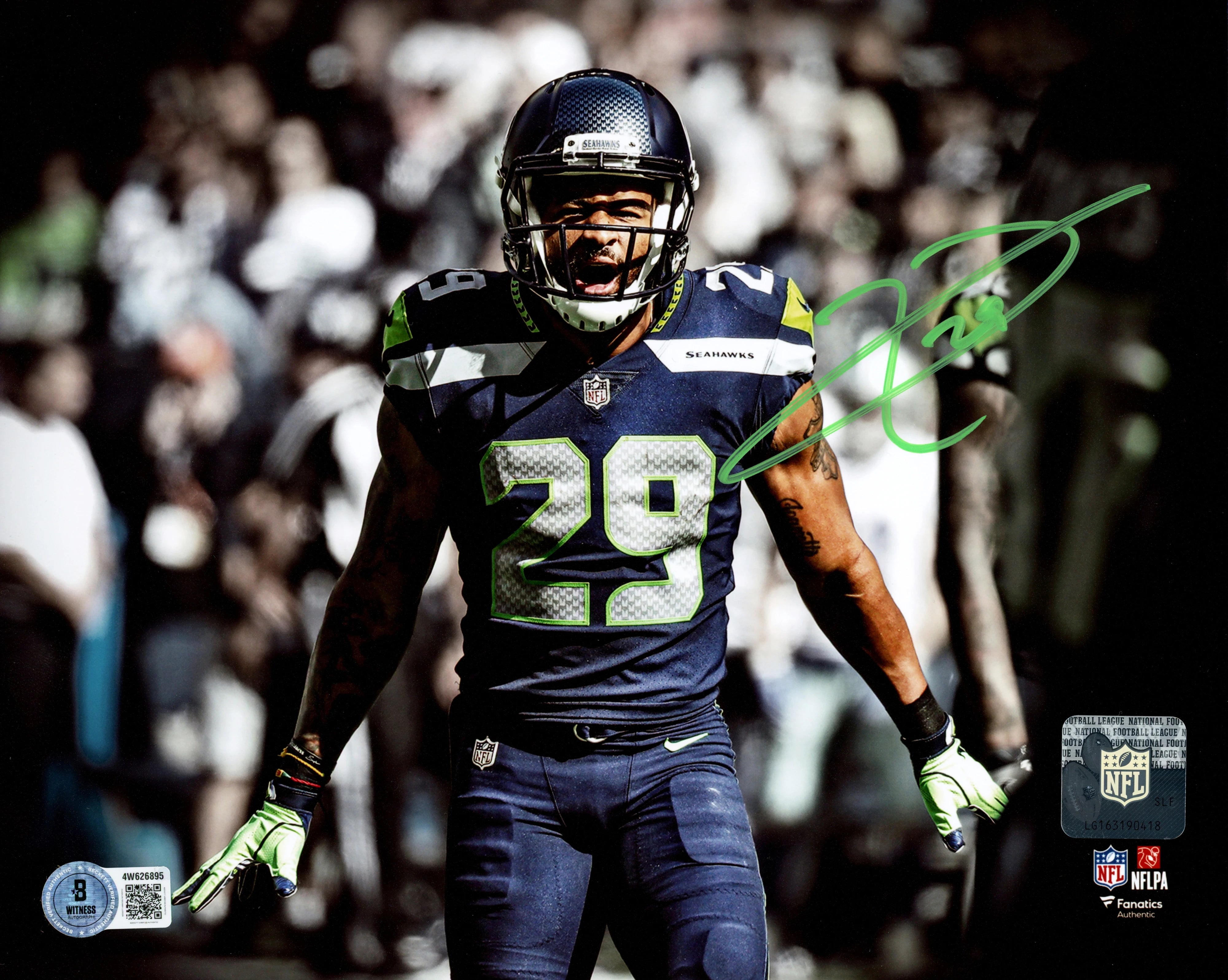Earl Thomas III Autographed 8x10 Photo Seattle Seahawks Beckett BAS Witness